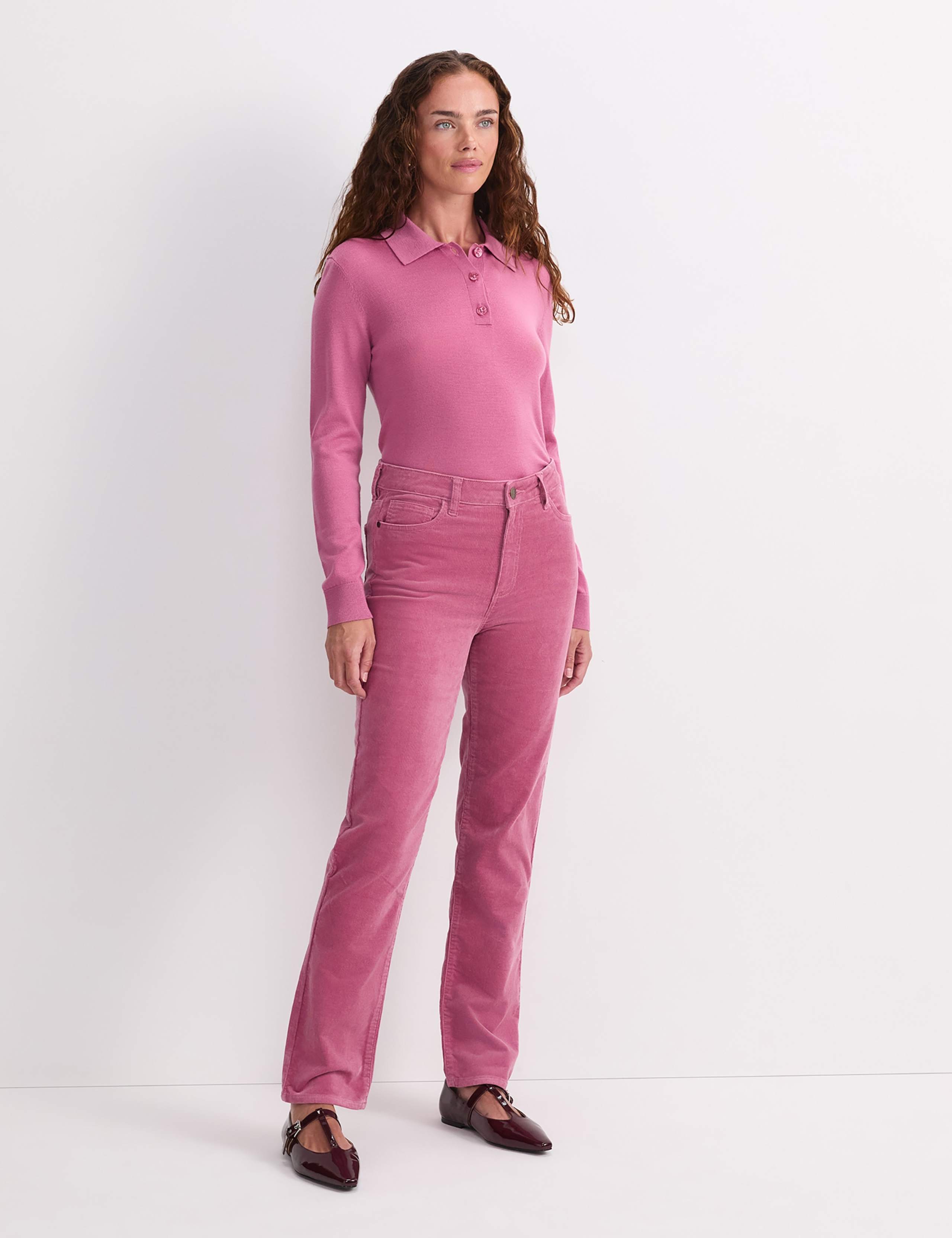 Cord High Waisted Straight Leg Jeans 4 of 6