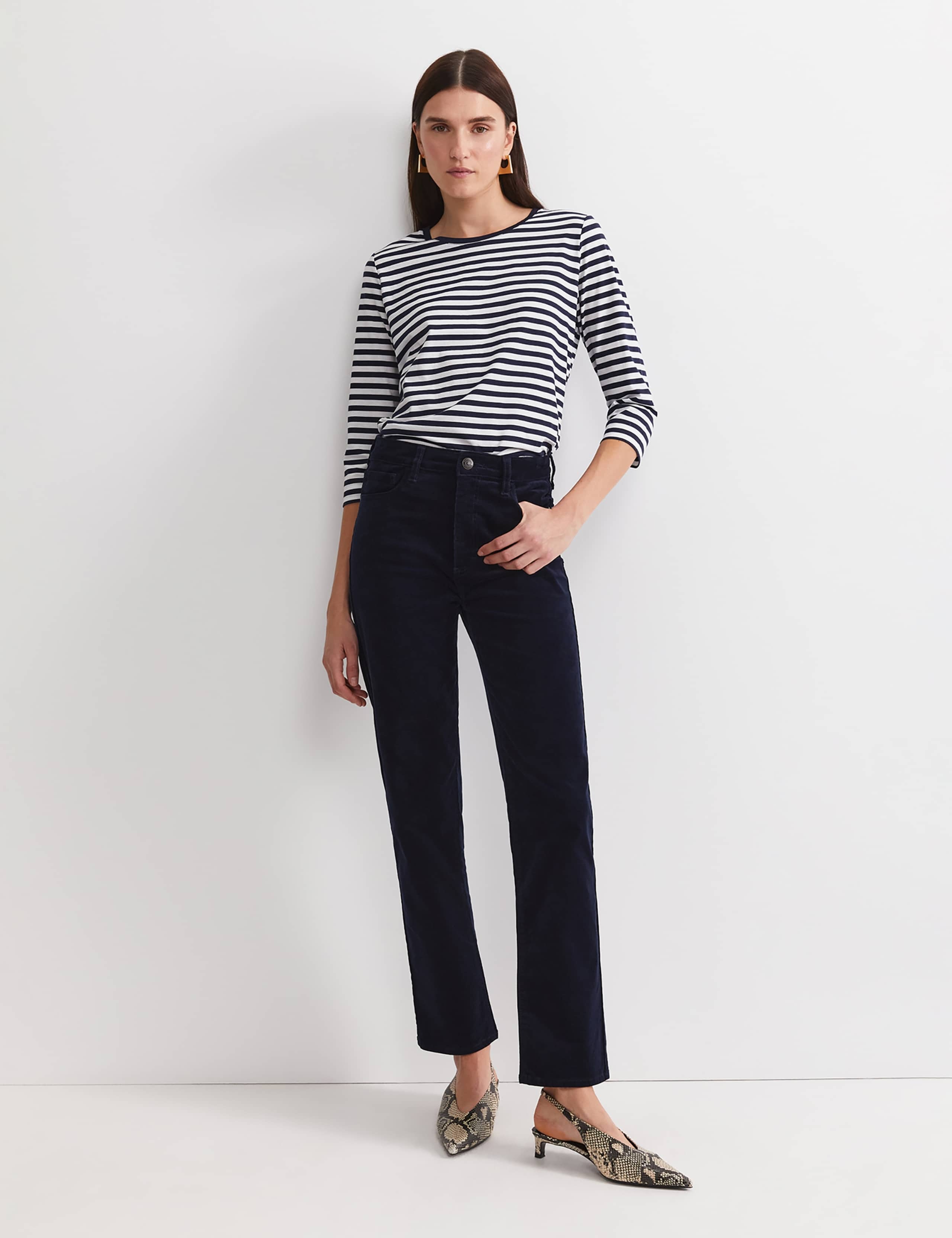 Cord High Waisted Straight Leg Jeans 2 of 5