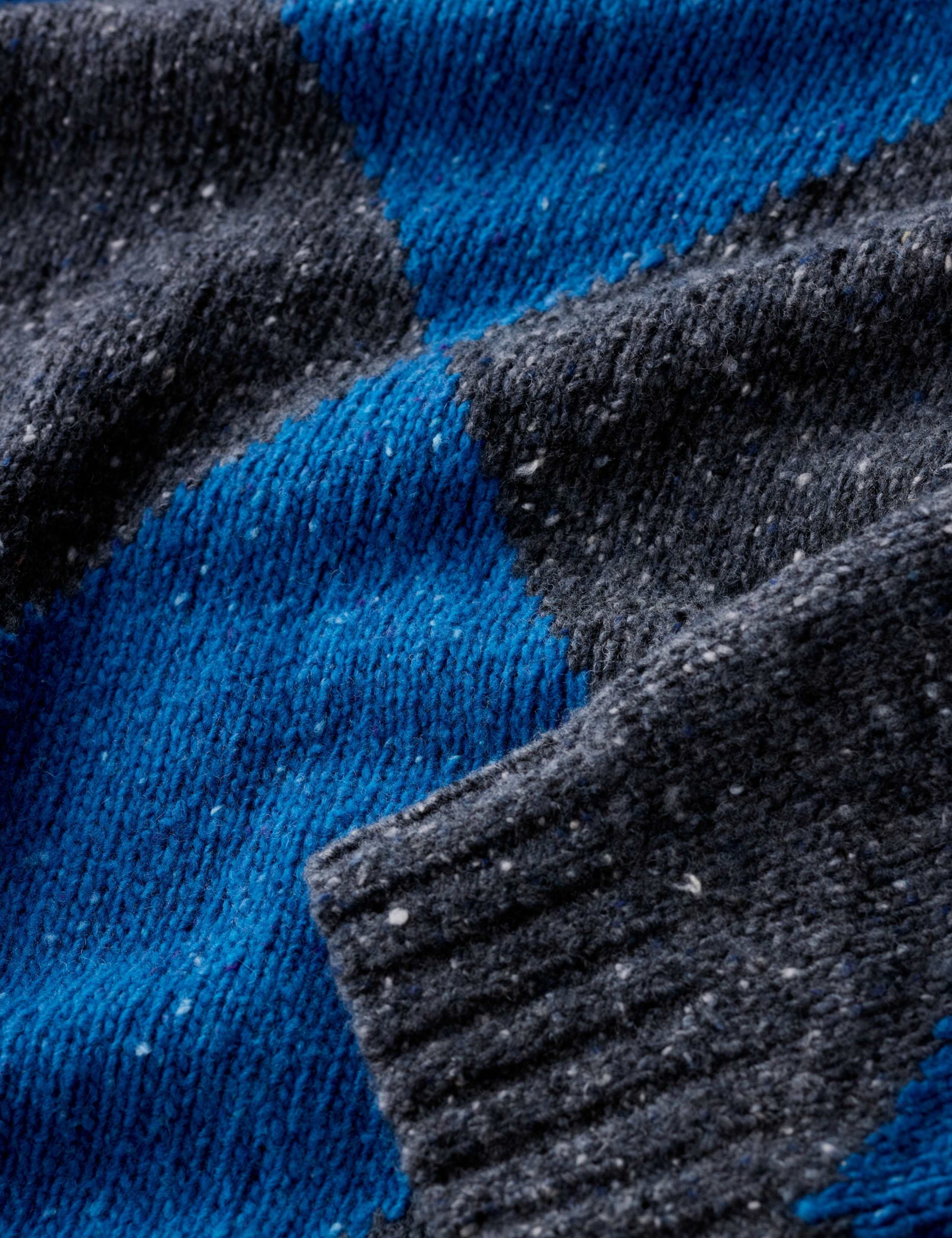 Merino Wool Rich Diamond Patterned Jumper 4 of 5