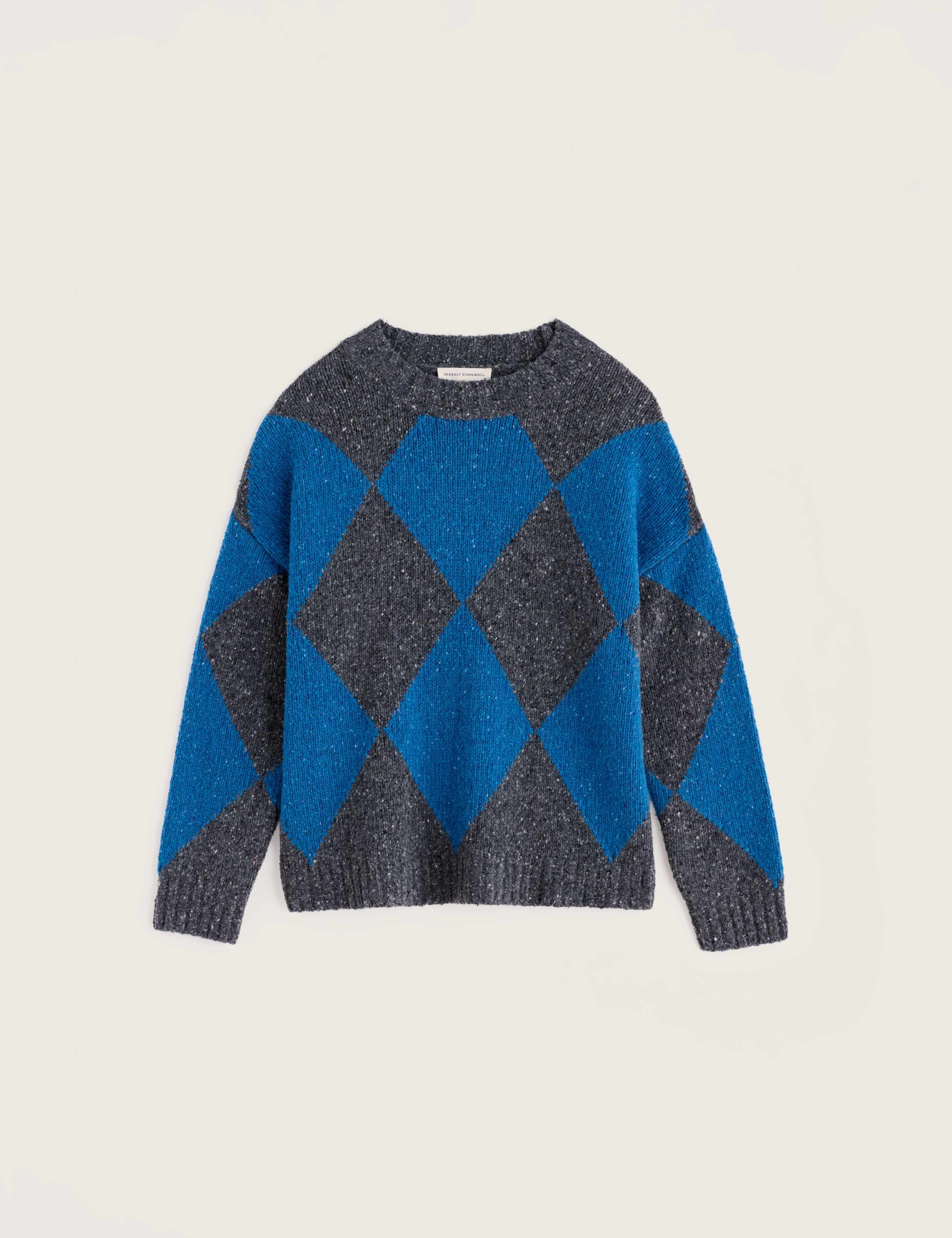 Merino Wool Rich Diamond Patterned Jumper 2 of 5