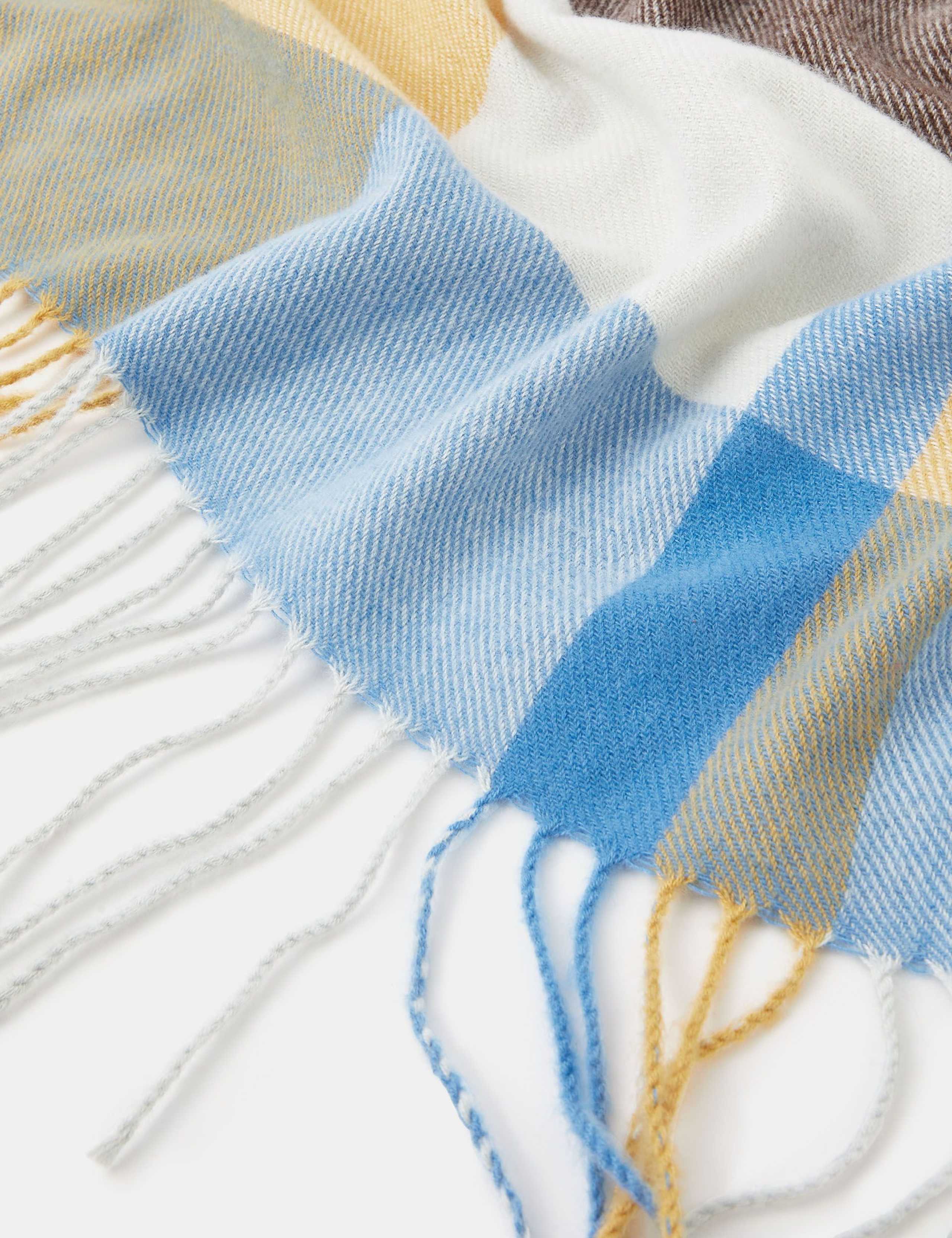 Checked Fringed Blanket Scarf 2 of 2