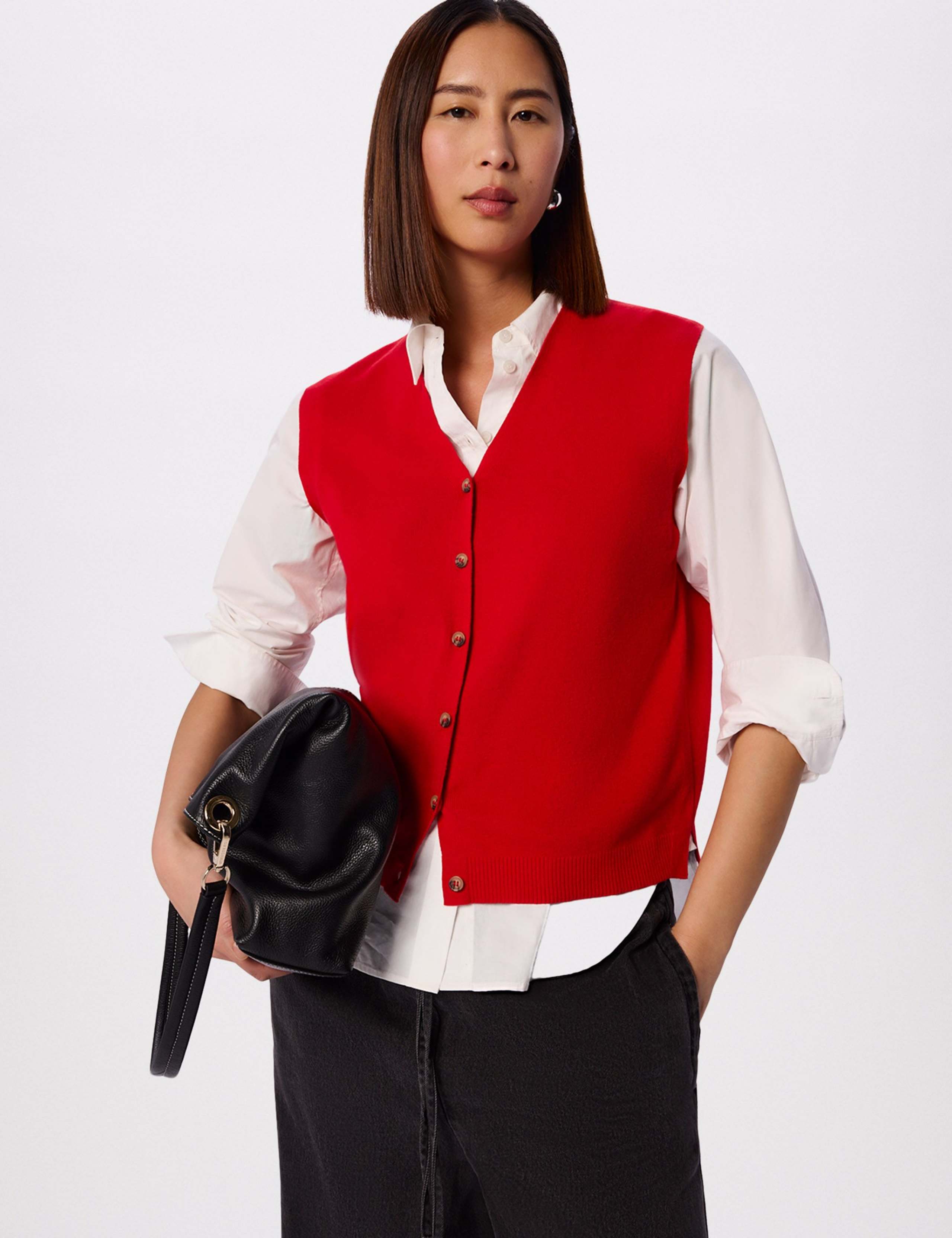 Cotton Rich V-Neck Knitted Vest 3 of 6