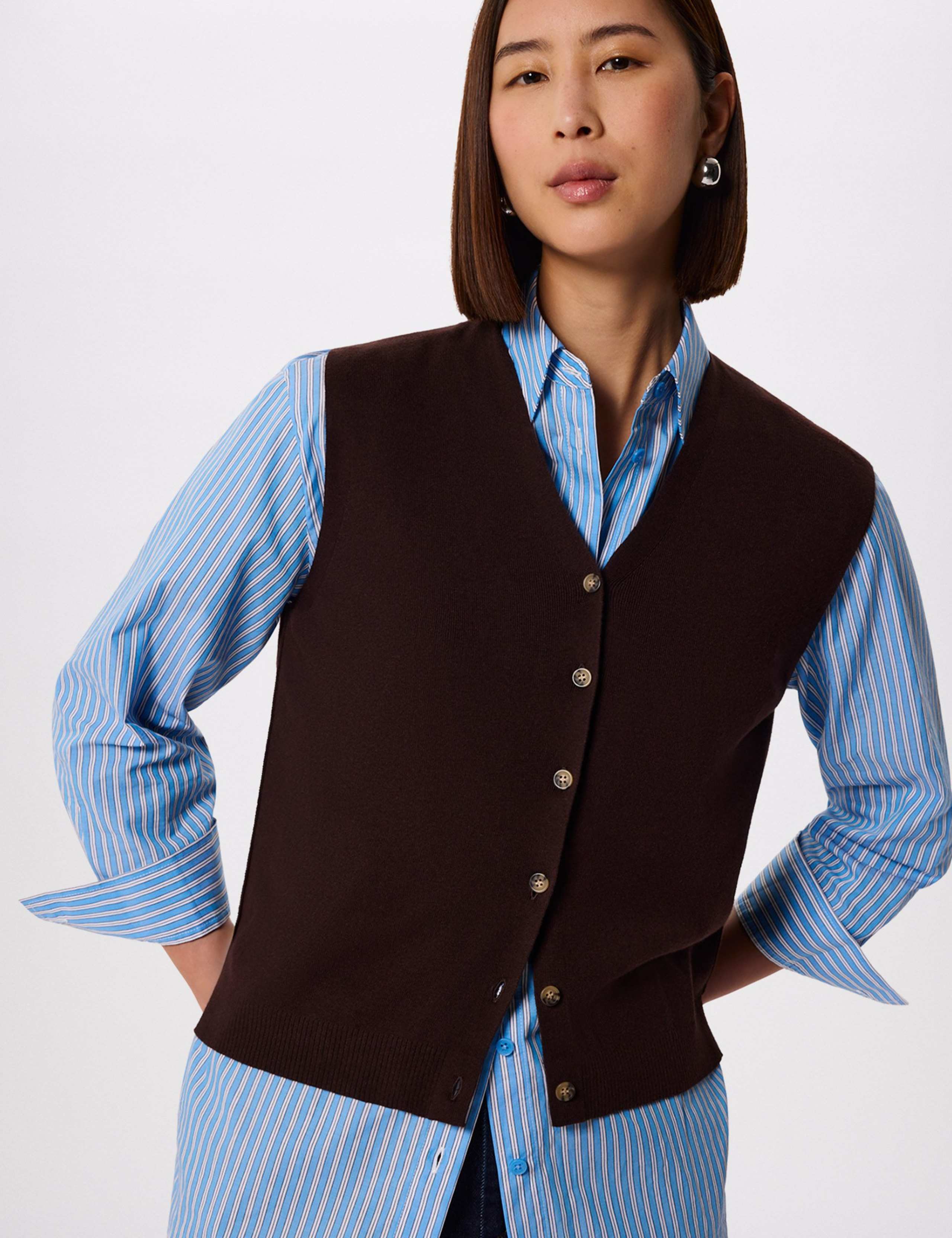 Cotton Rich V-Neck Knitted Vest 3 of 6