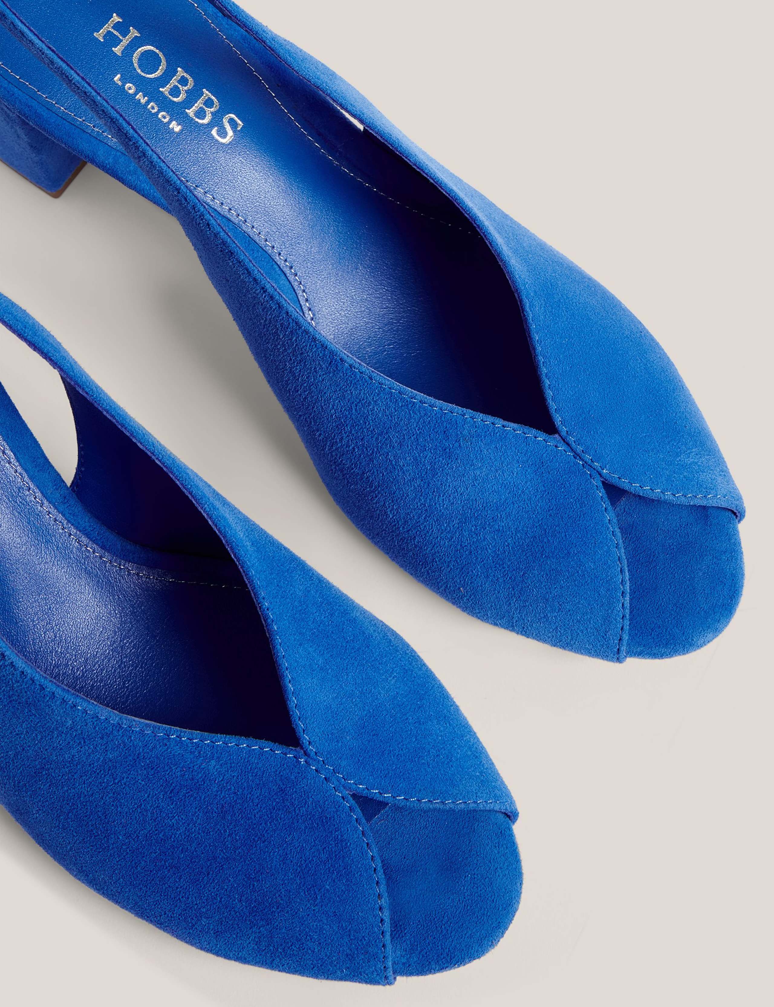 Suede Block Heel Peep Toe Slingback Sandals 6 of 6