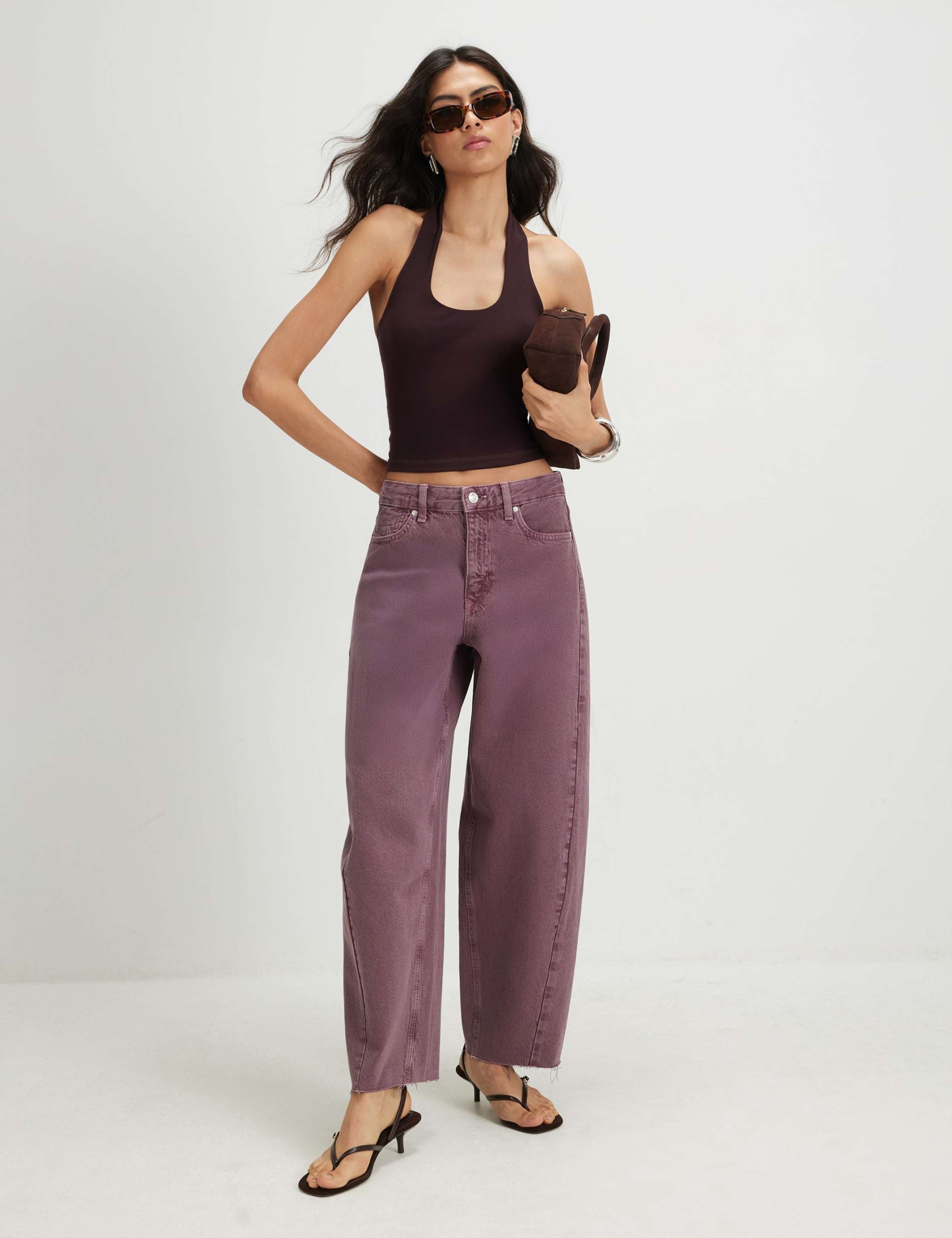High Waisted Twist Seam Barrel Jeans 1 of 6