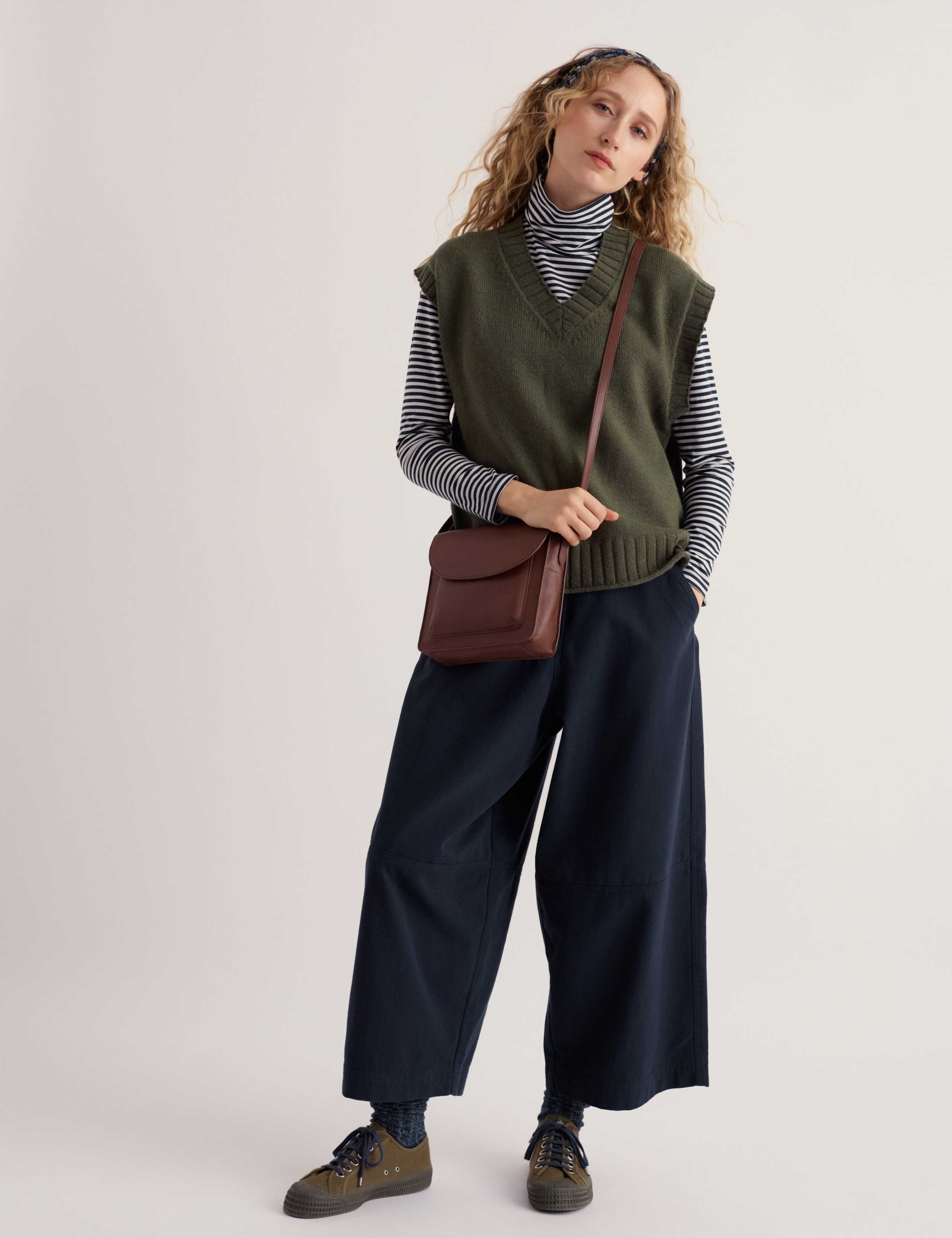 Cotton Blend Knitted Vest with Merino Wool 1 of 5