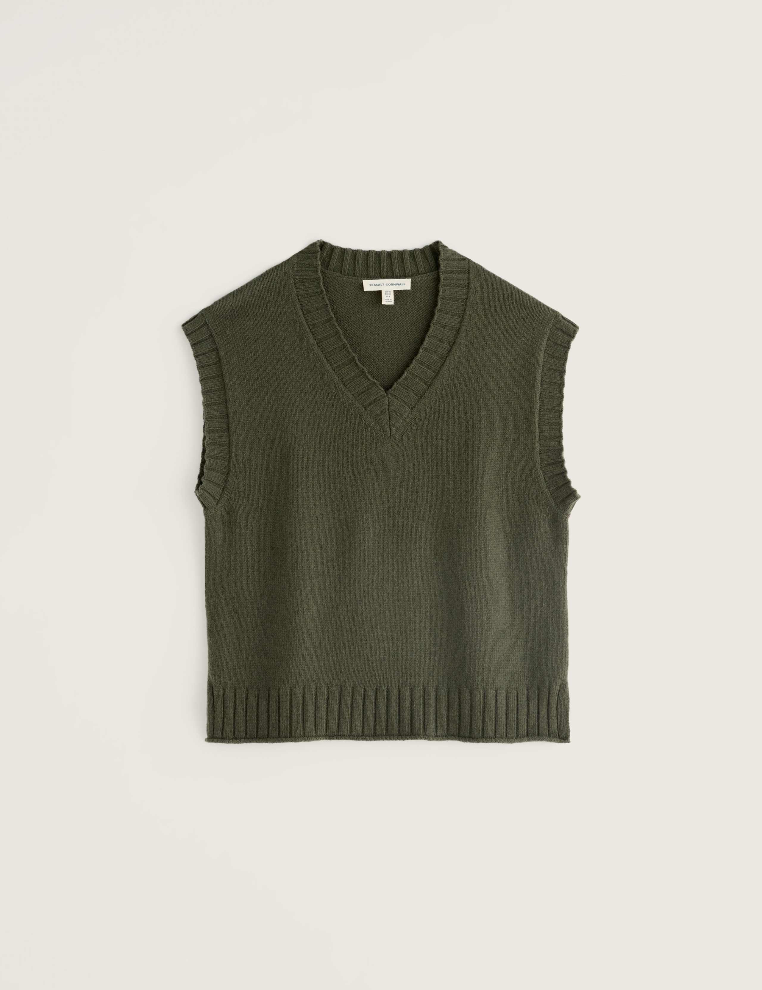 Cotton Blend Knitted Vest with Merino Wool 2 of 5