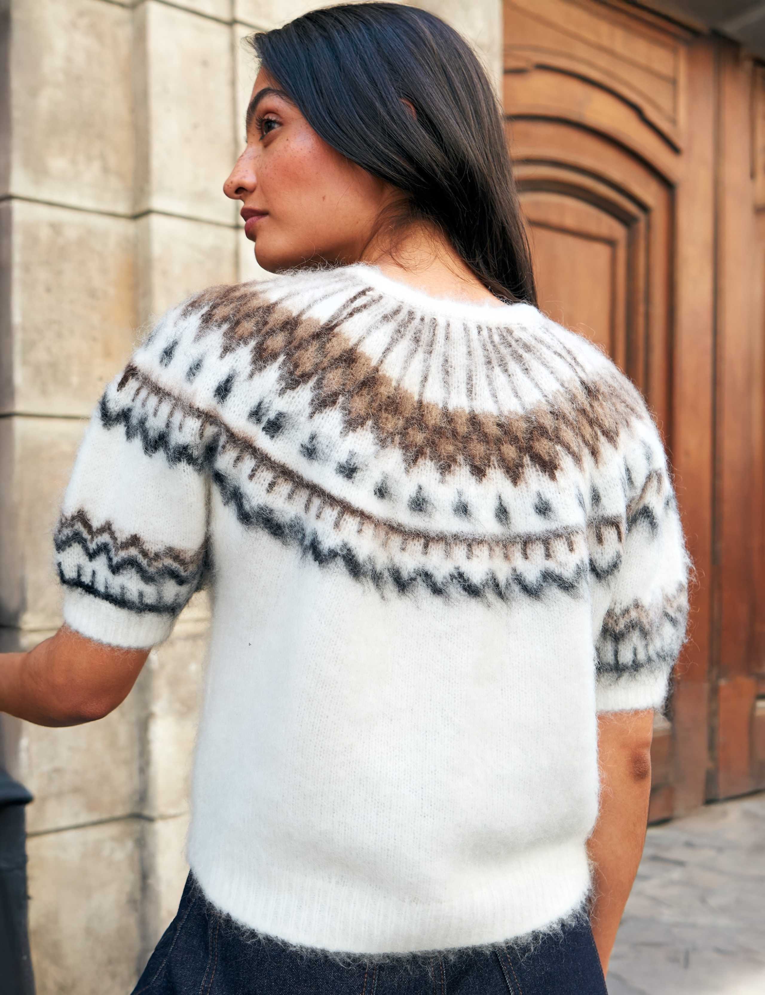 Wool Blend Fair Isle Round Neck Jumper 4 of 5
