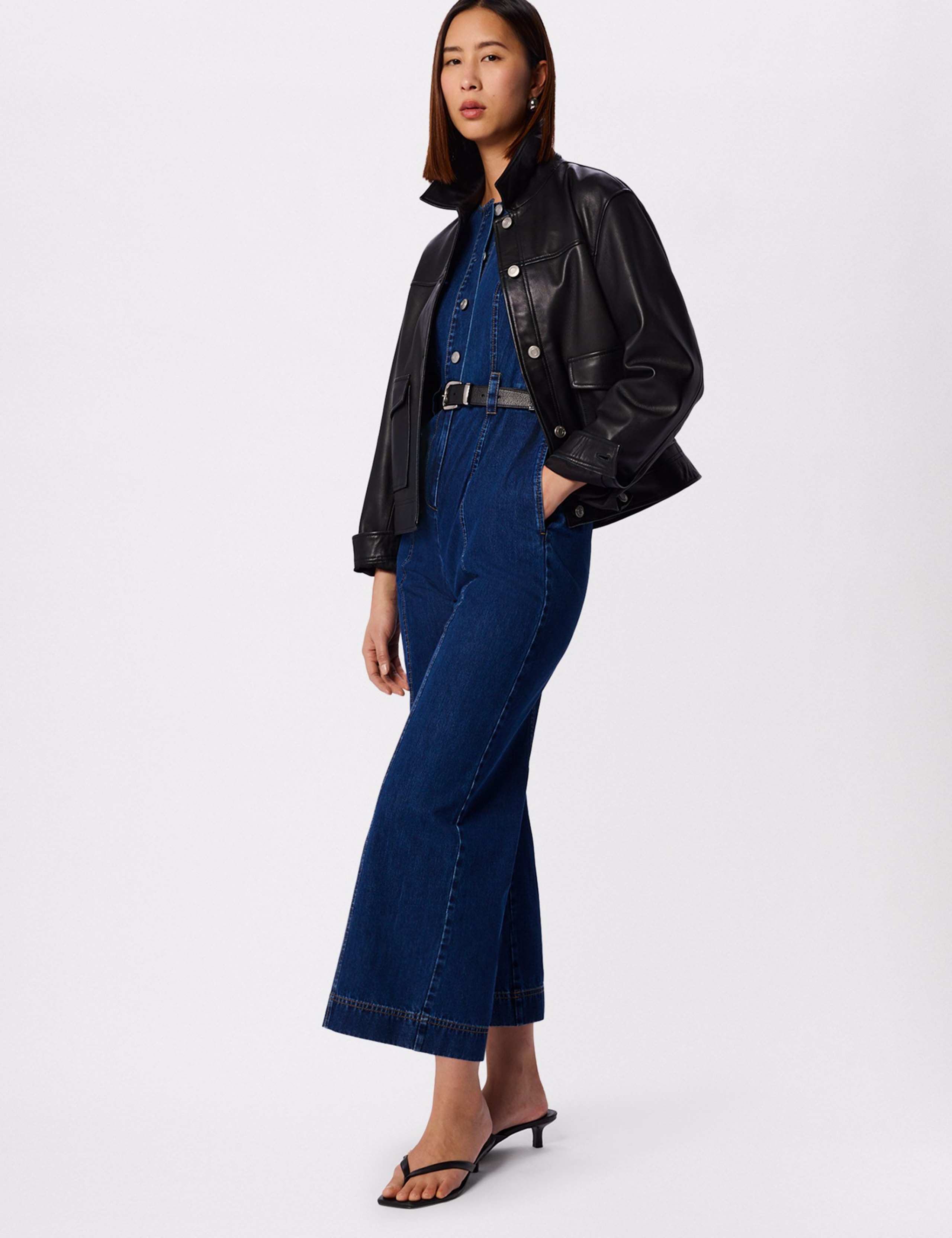 Pure Cotton Button Front Short Sleeve Jumpsuit 3 of 6