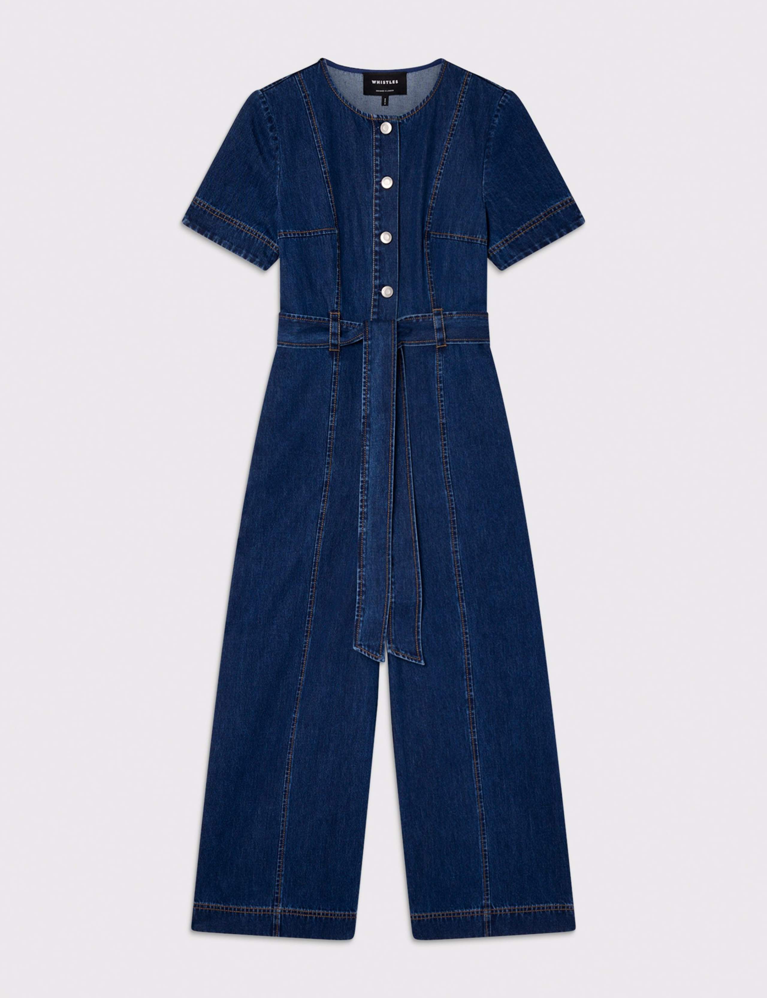 Pure Cotton Button Front Short Sleeve Jumpsuit 2 of 6