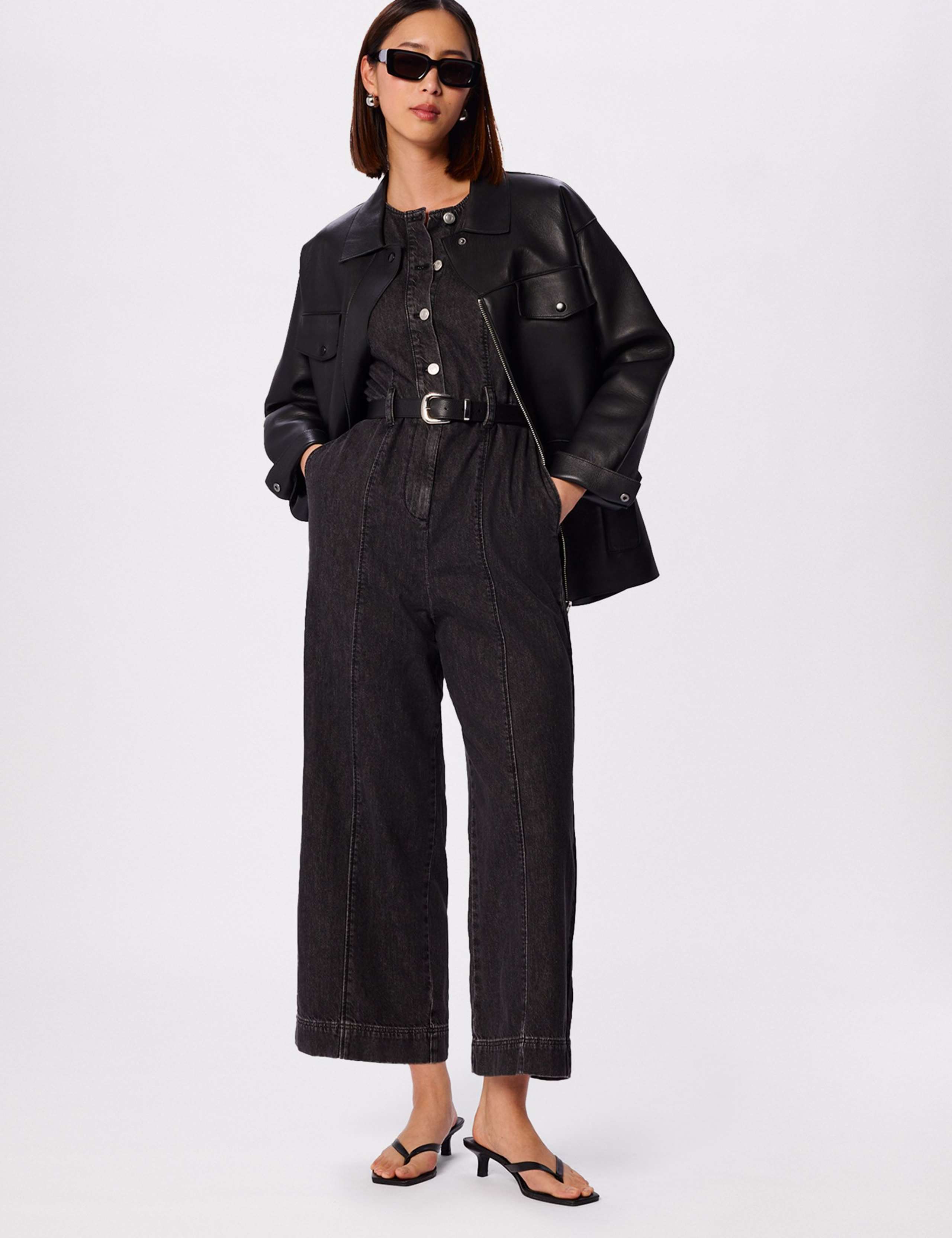 Pure Cotton Button Front Short Sleeve Jumpsuit 4 of 7