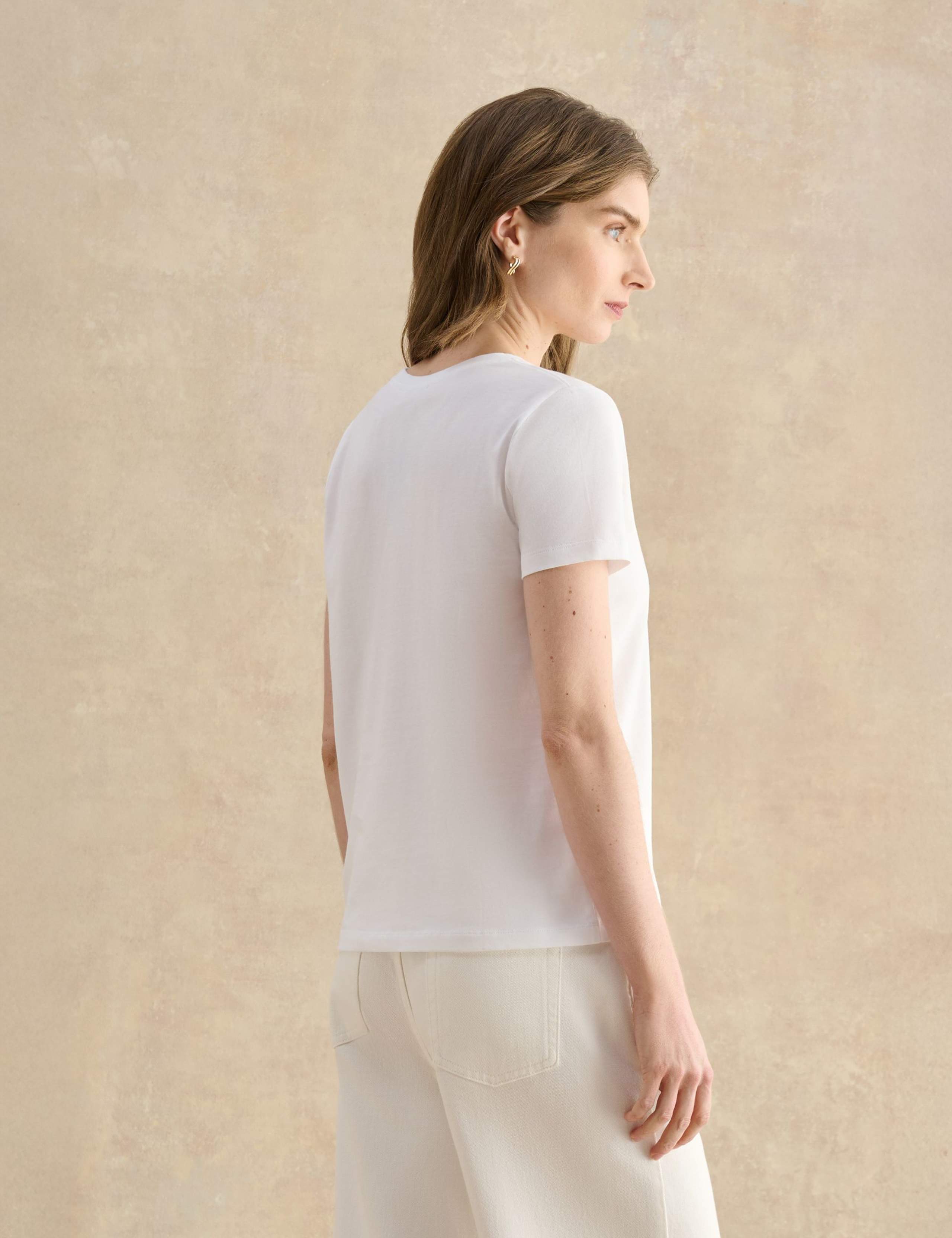 Pure Cotton Floral Relaxed T-Shirt 4 of 5