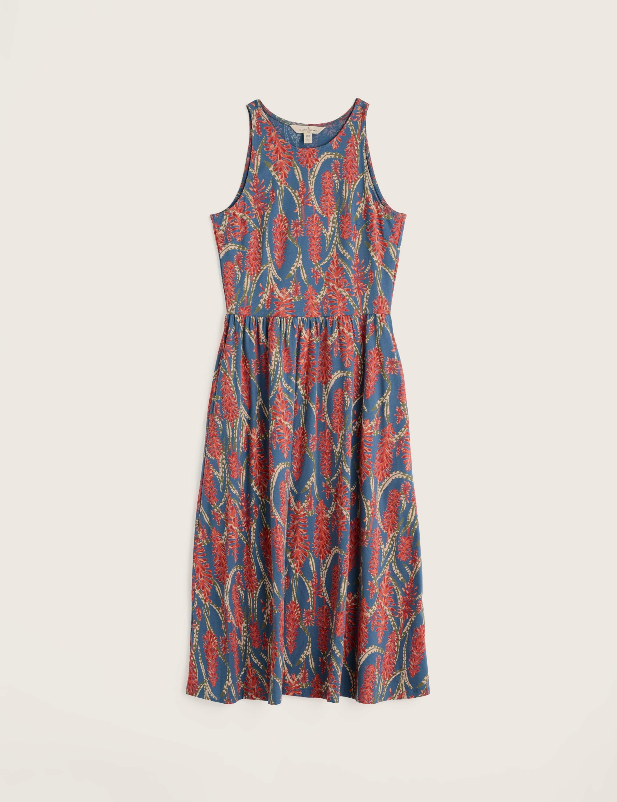 Jersey Floral Midi Waisted Dress 2 of 5