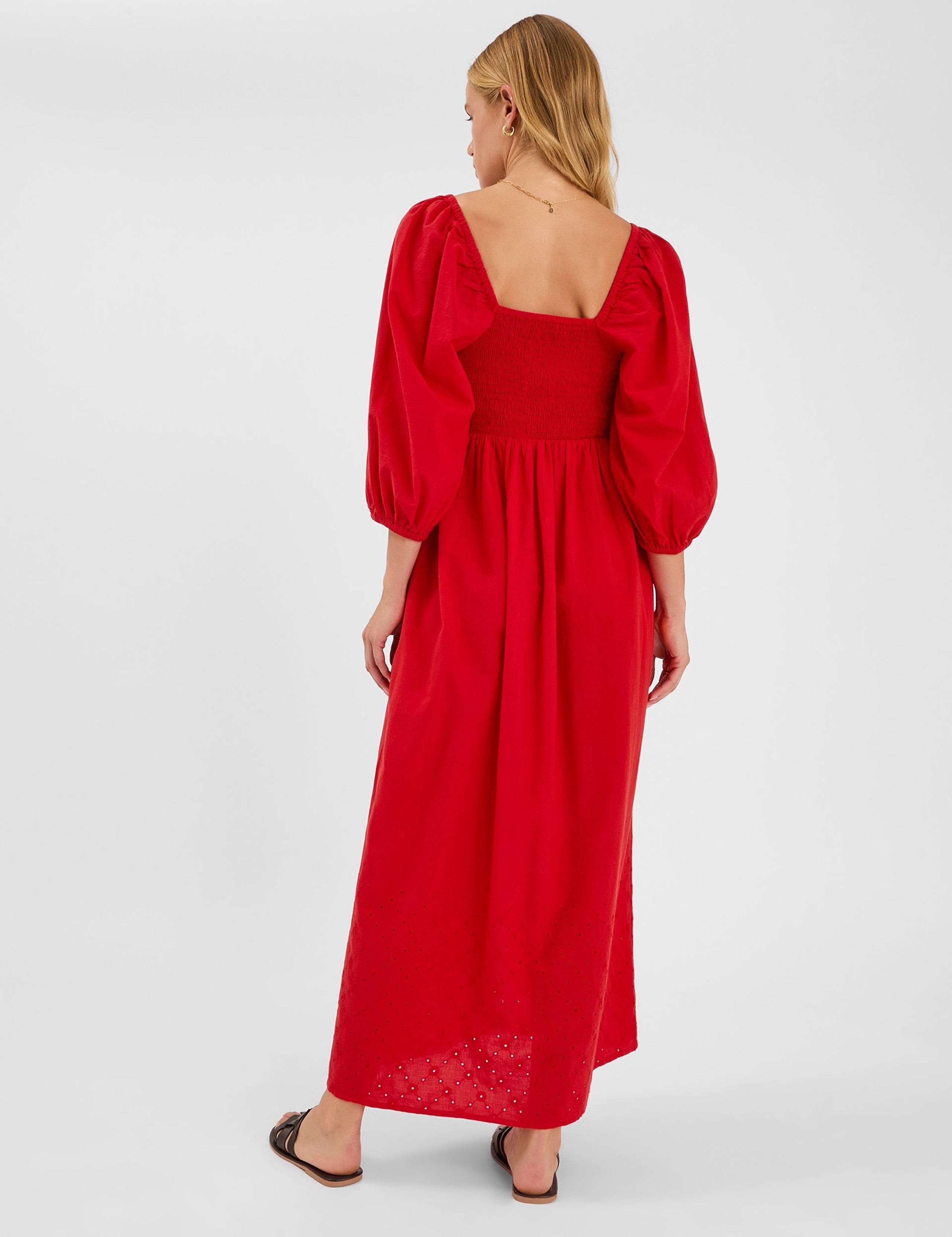 Pure Cotton Broderie Maxi Beach Dress 3 of 4