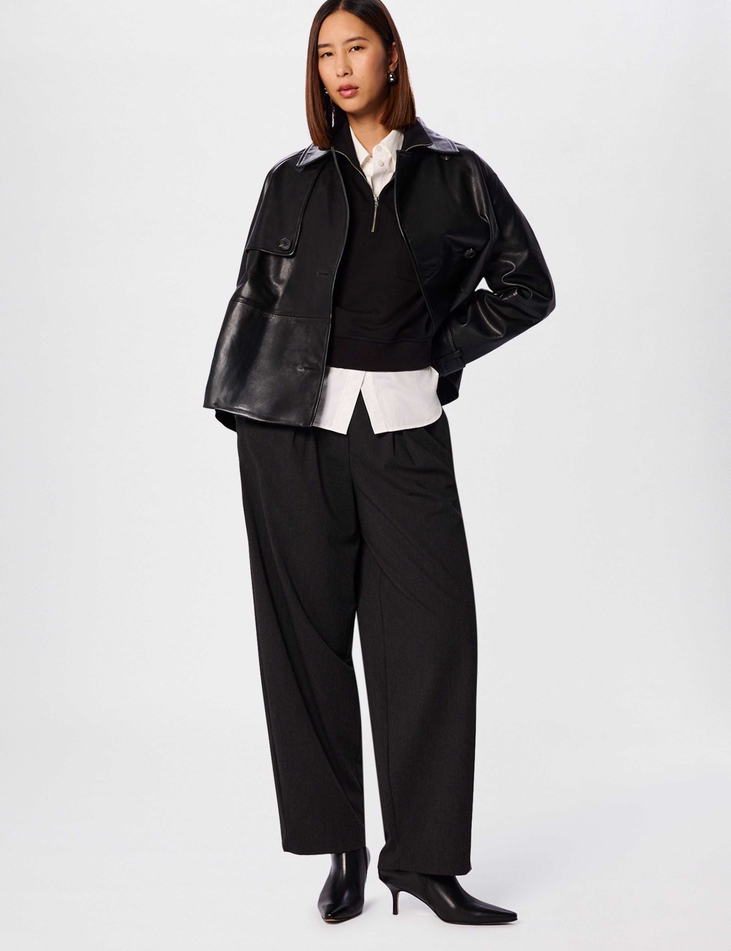 Cotton Rich Funnel Neck Quarter Zip Sweatshirt 3 of 6