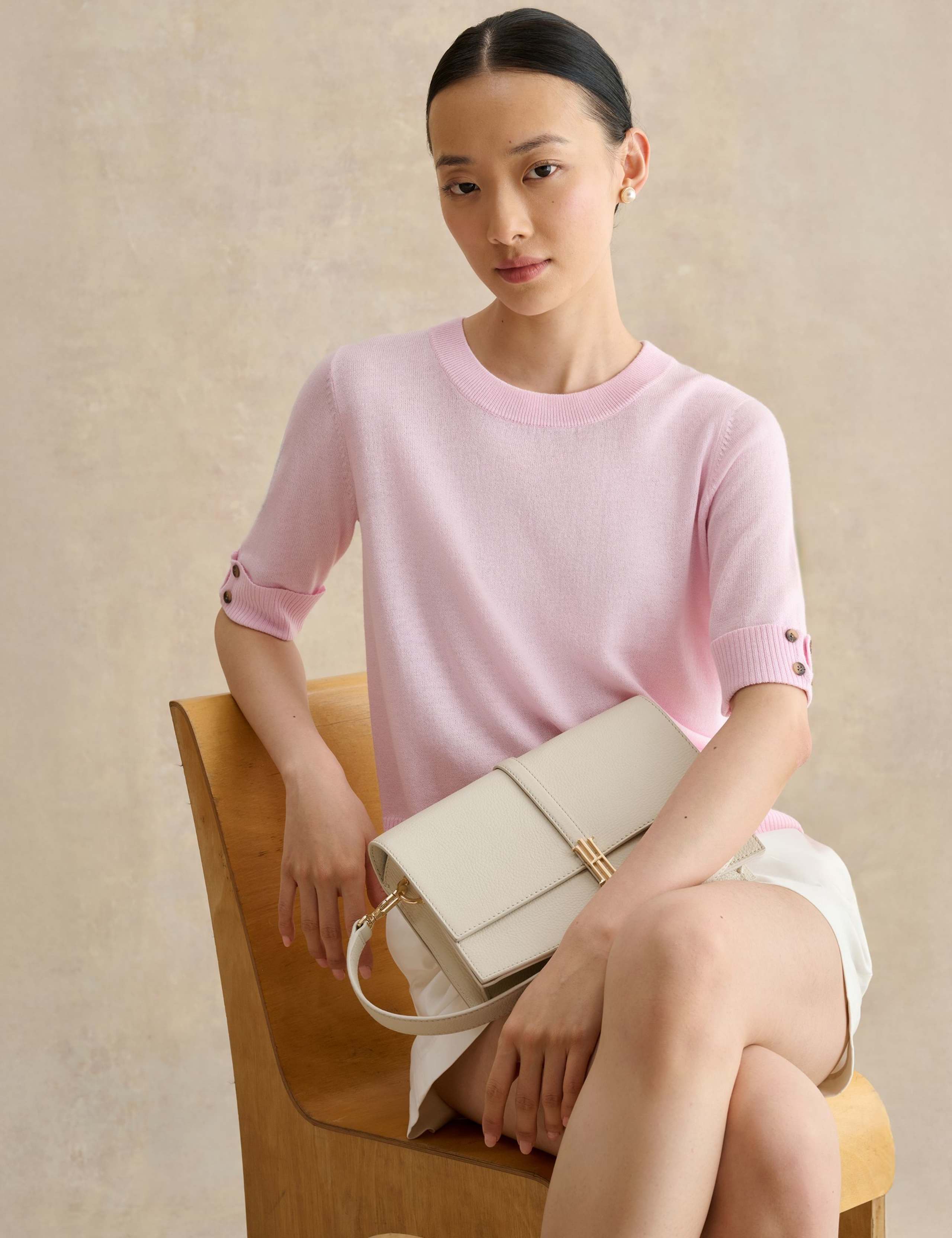 Knitted Crew Neck Top with Merino Wool 3 of 5