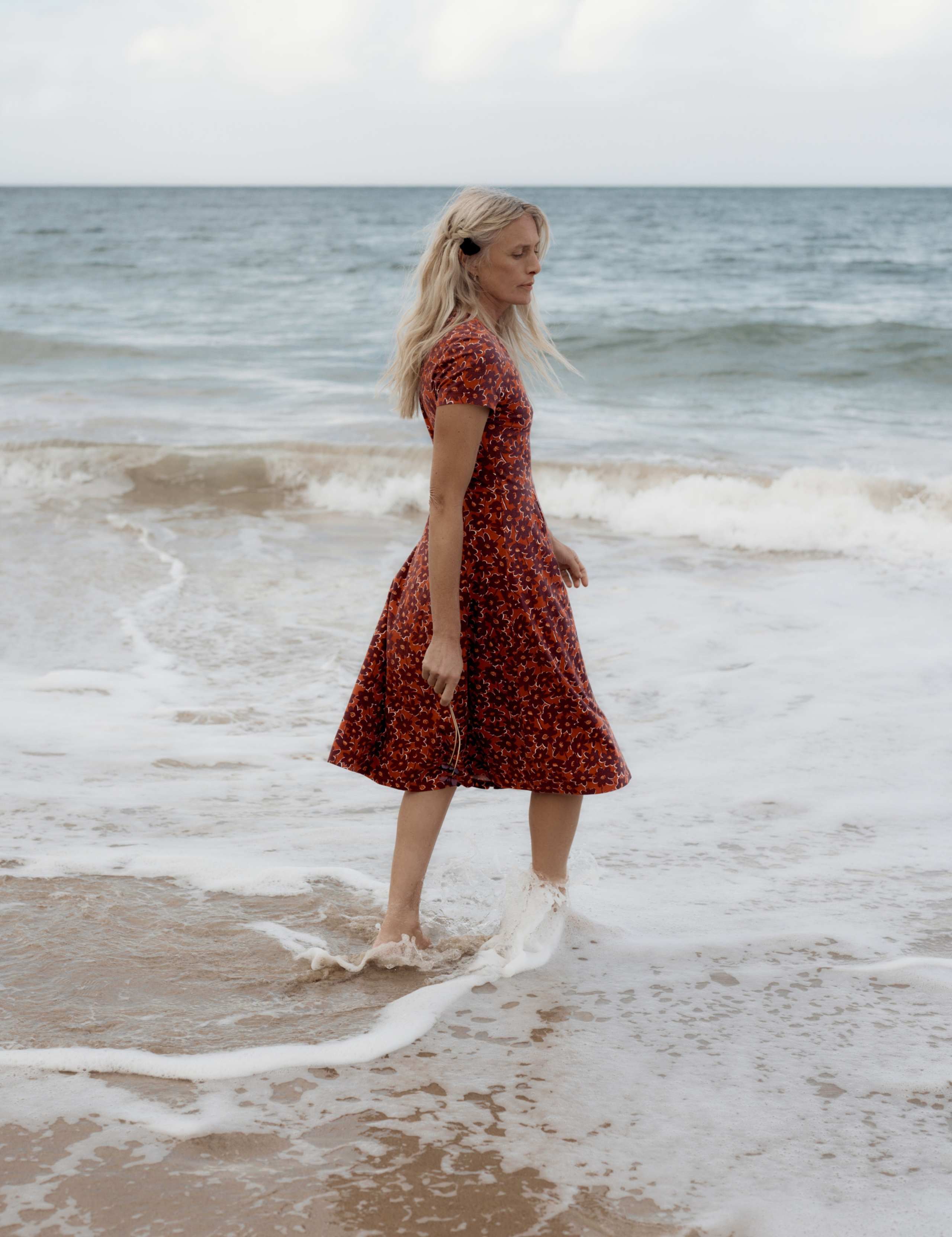 Jersey Floral Midi Skater Dress 1 of 6