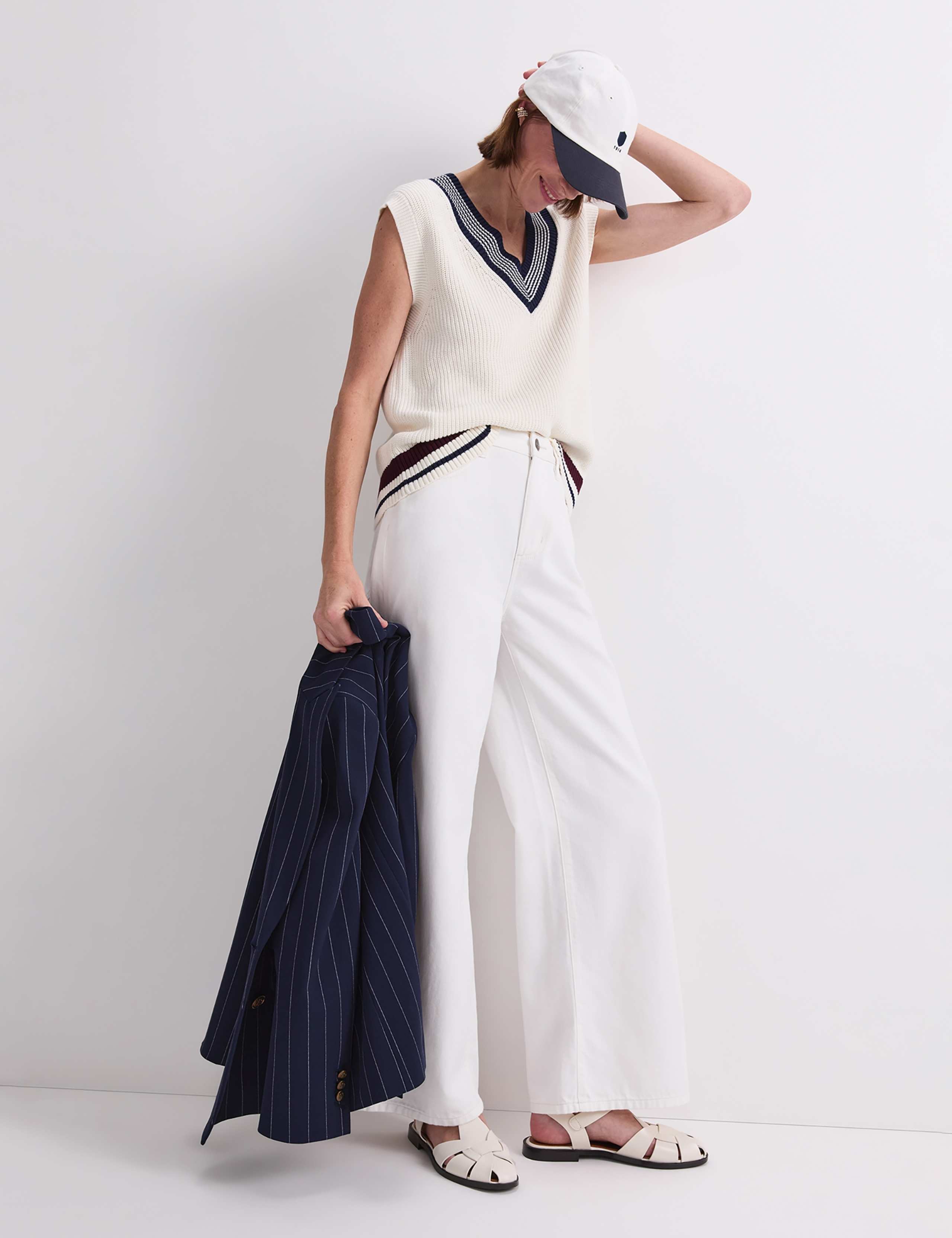 Pure Cotton Textured V-Neck Knitted Vest 5 of 7