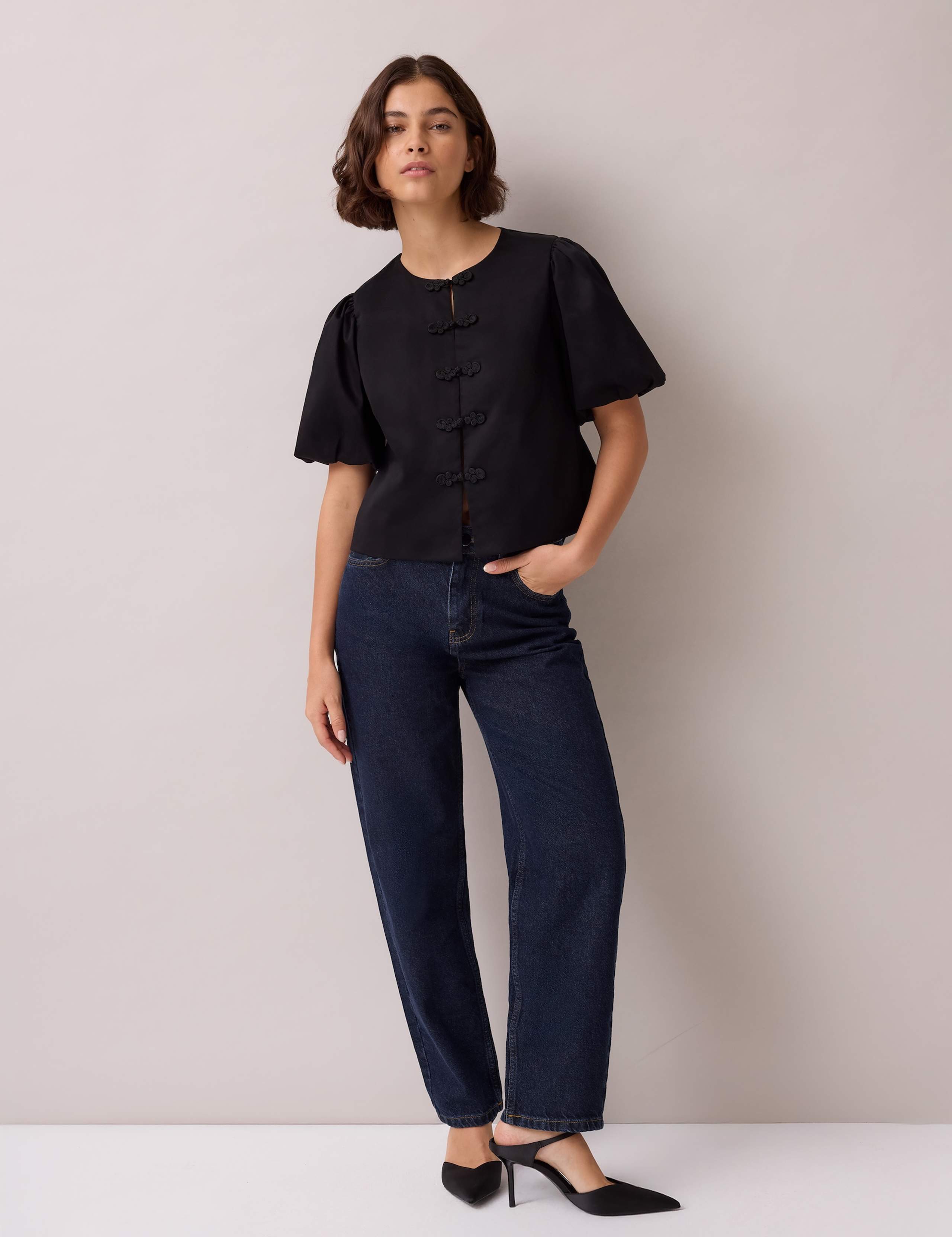 Cotton Rich Puff Sleeve Crop Top 5 of 6