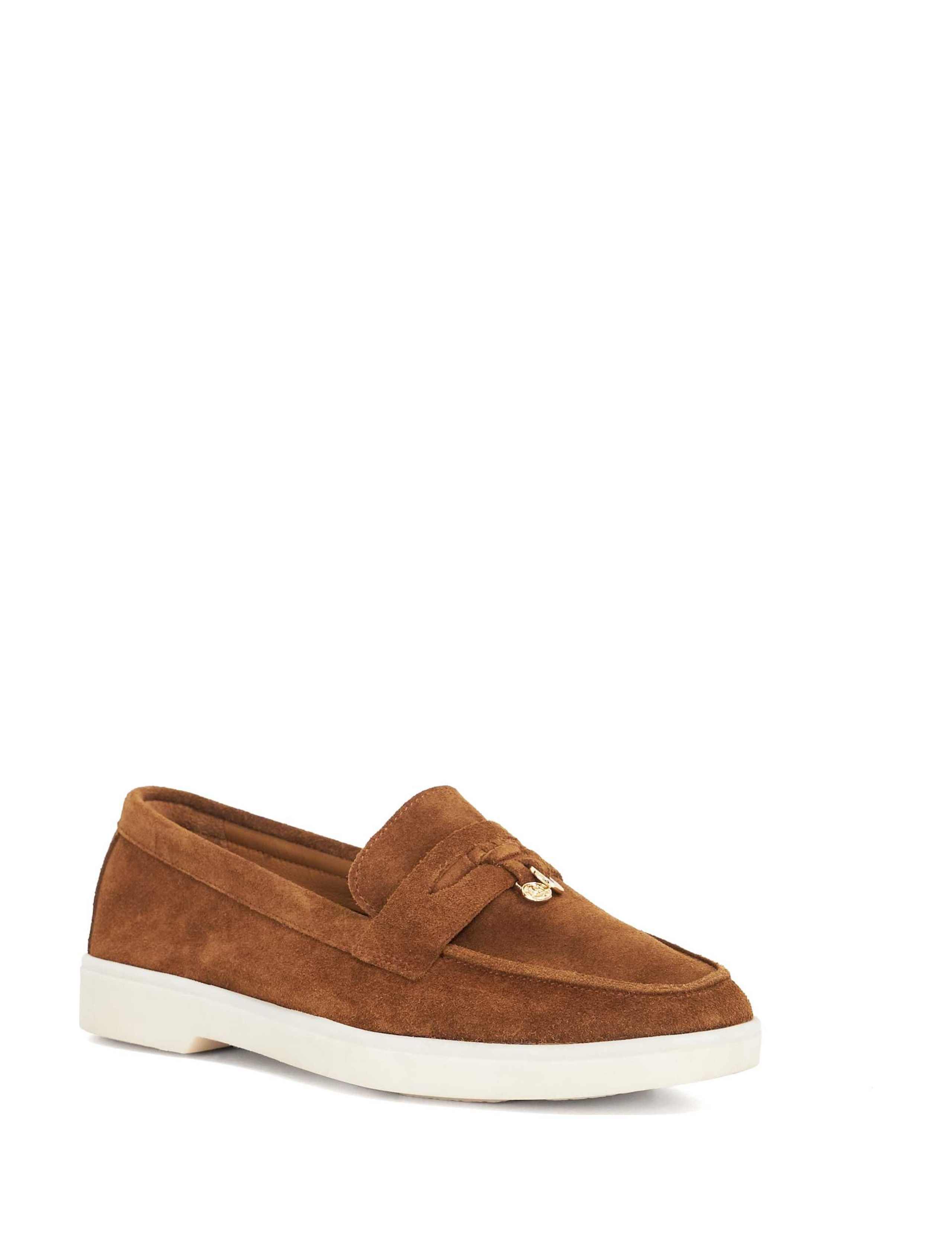 Suede Slip On Flat Loafers 2 of 5