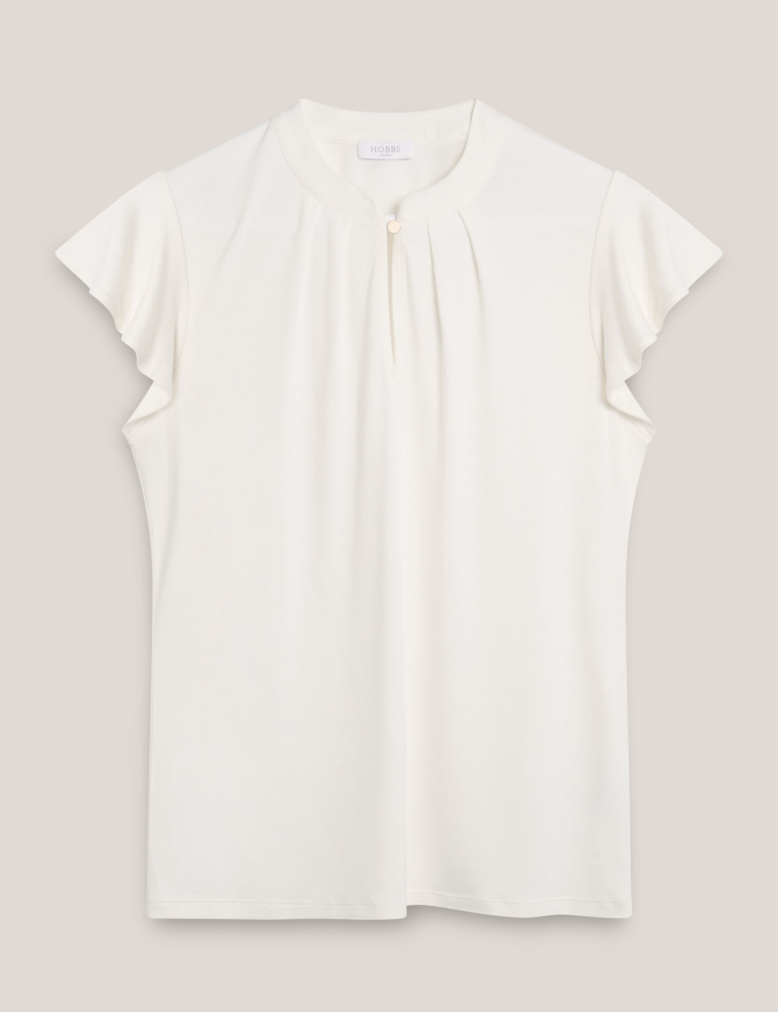 Notch Neck Angel Sleeve Top 2 of 5