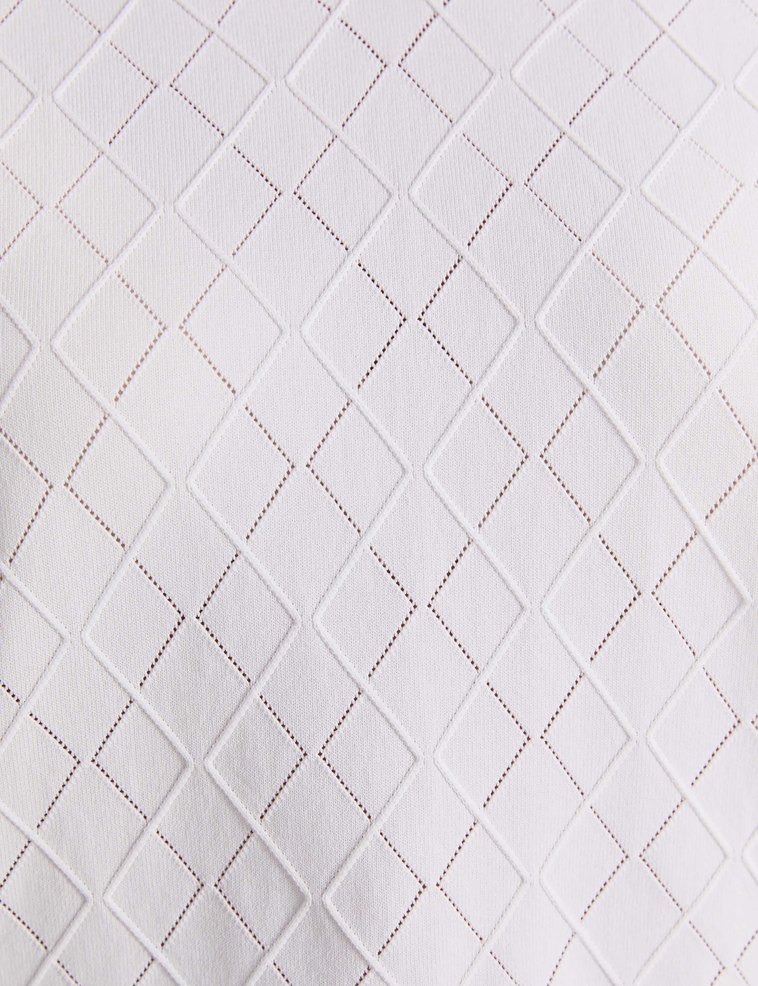 Knitted Argyle Textured Polo Shirt 6 of 6