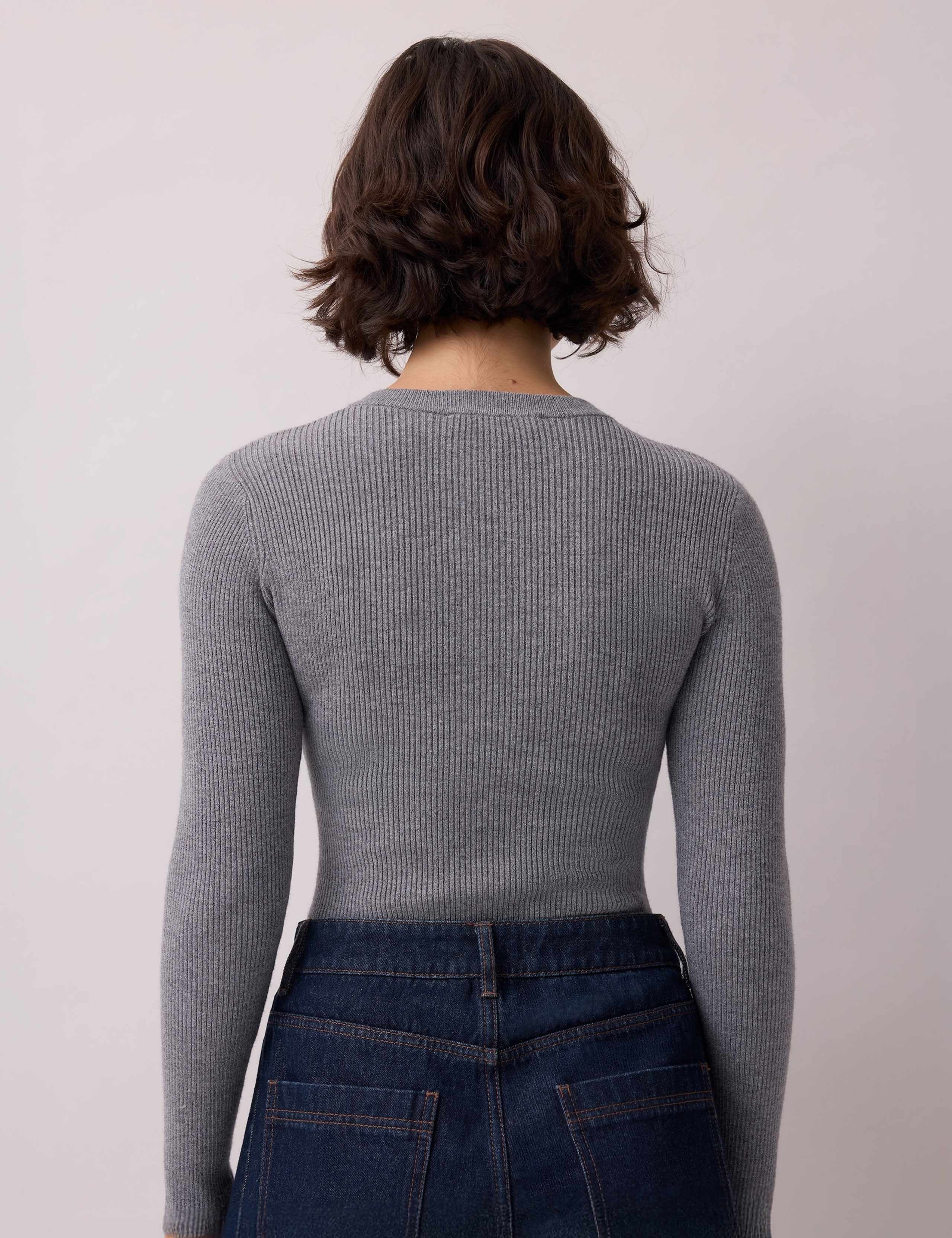 Ribbed Round Neck Regular Fit Bodysuit 2 of 4