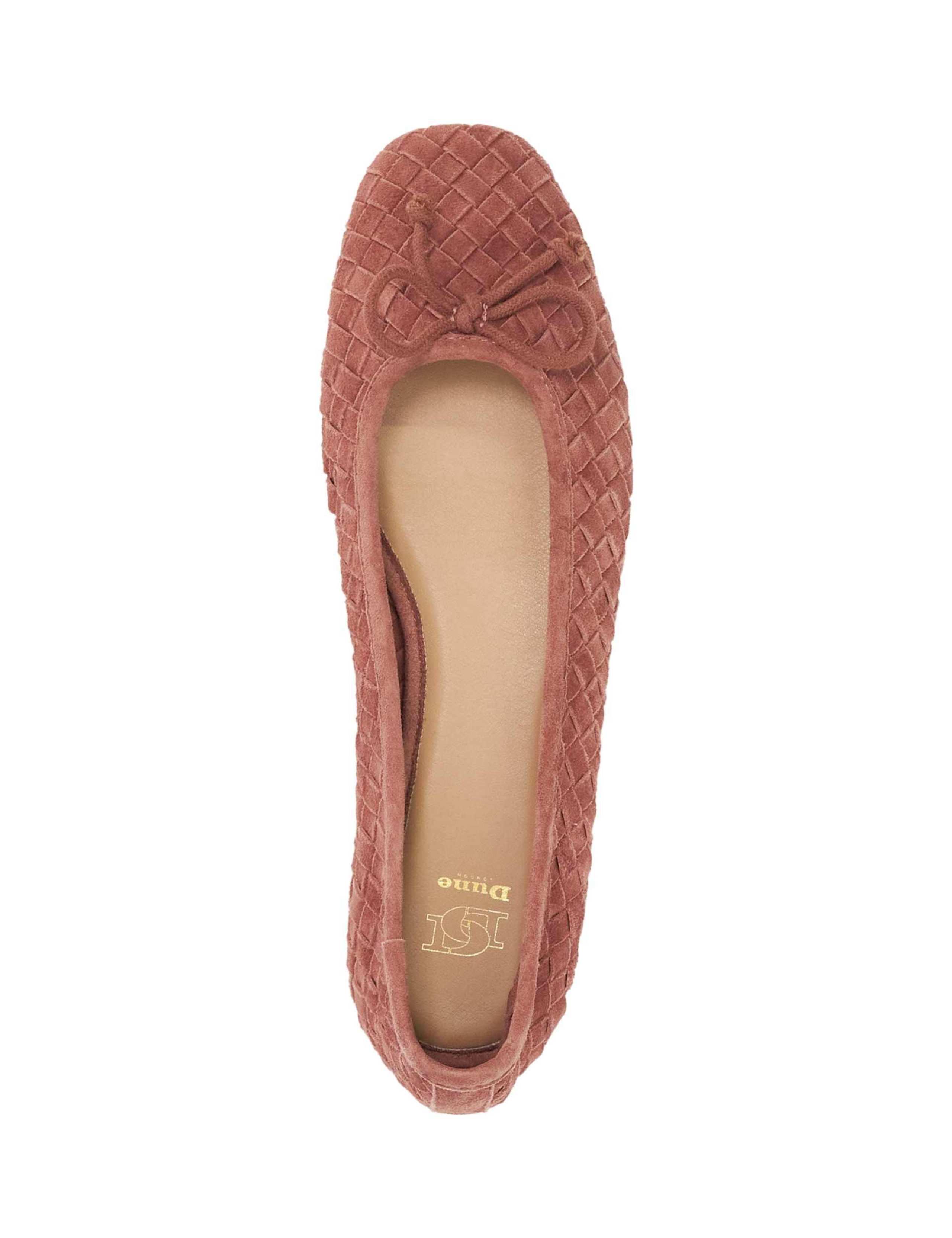Leather Woven Slip On Flat Ballet Pumps 4 of 5