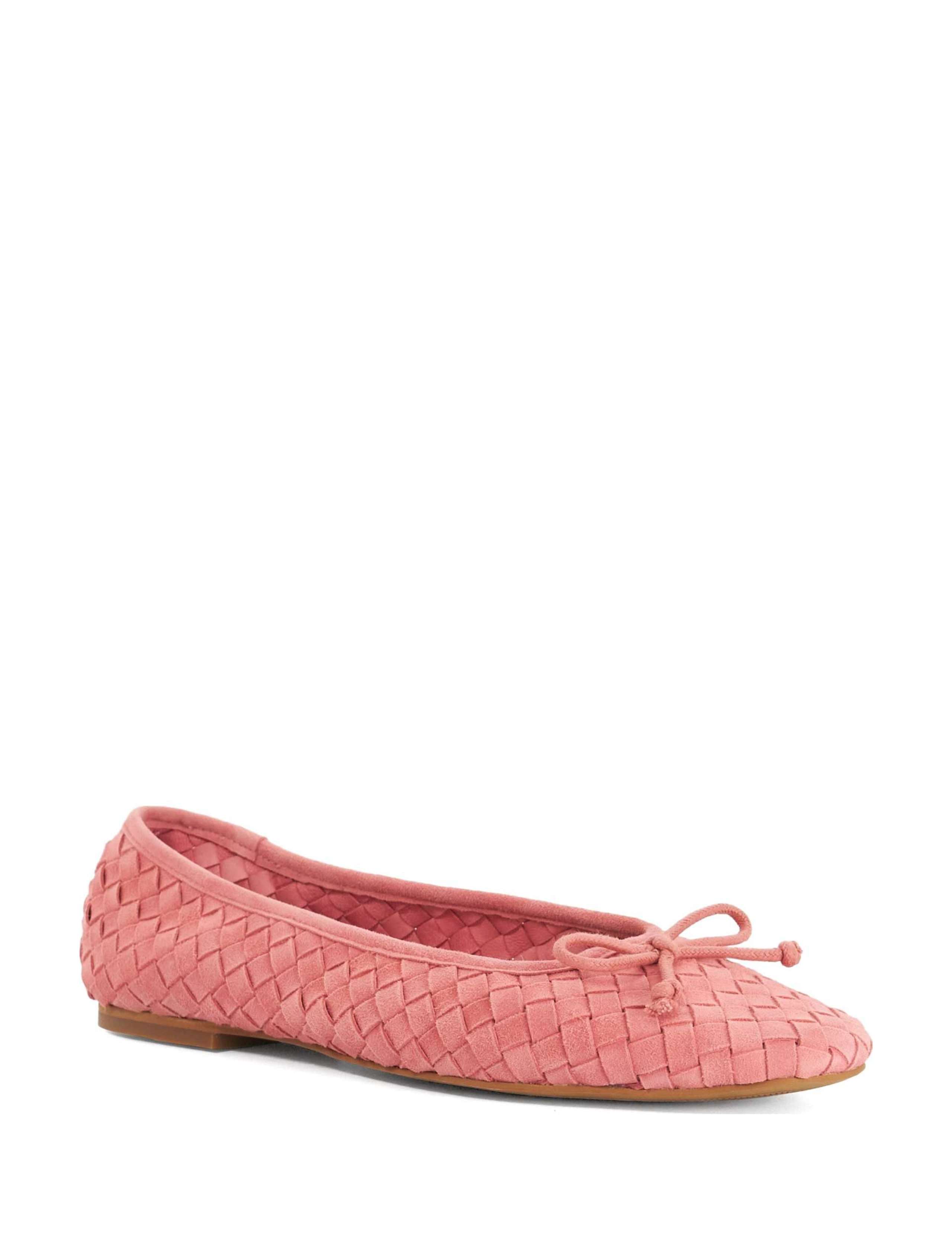 Leather Woven Slip On Flat Ballet Pumps 2 of 5
