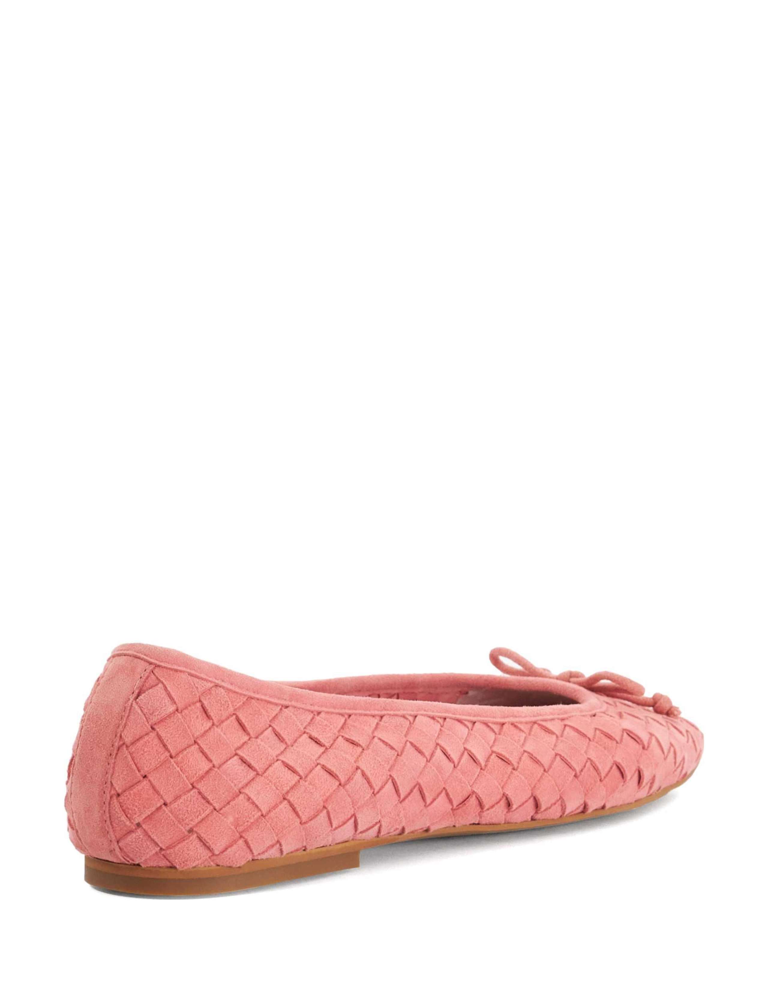 Leather Woven Slip On Flat Ballet Pumps 4 of 5