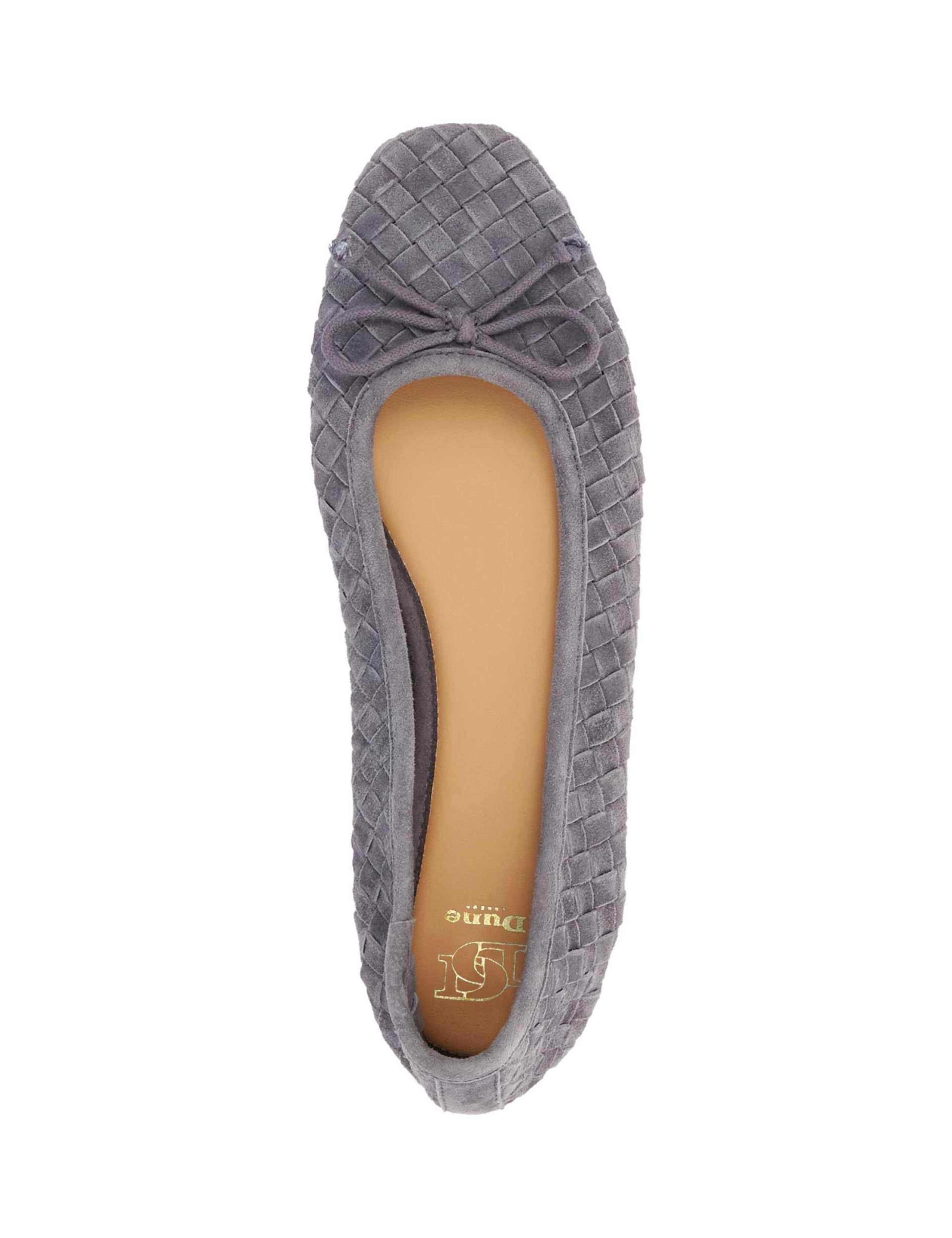 Leather Woven Slip On Flat Ballet Pumps 2 of 5