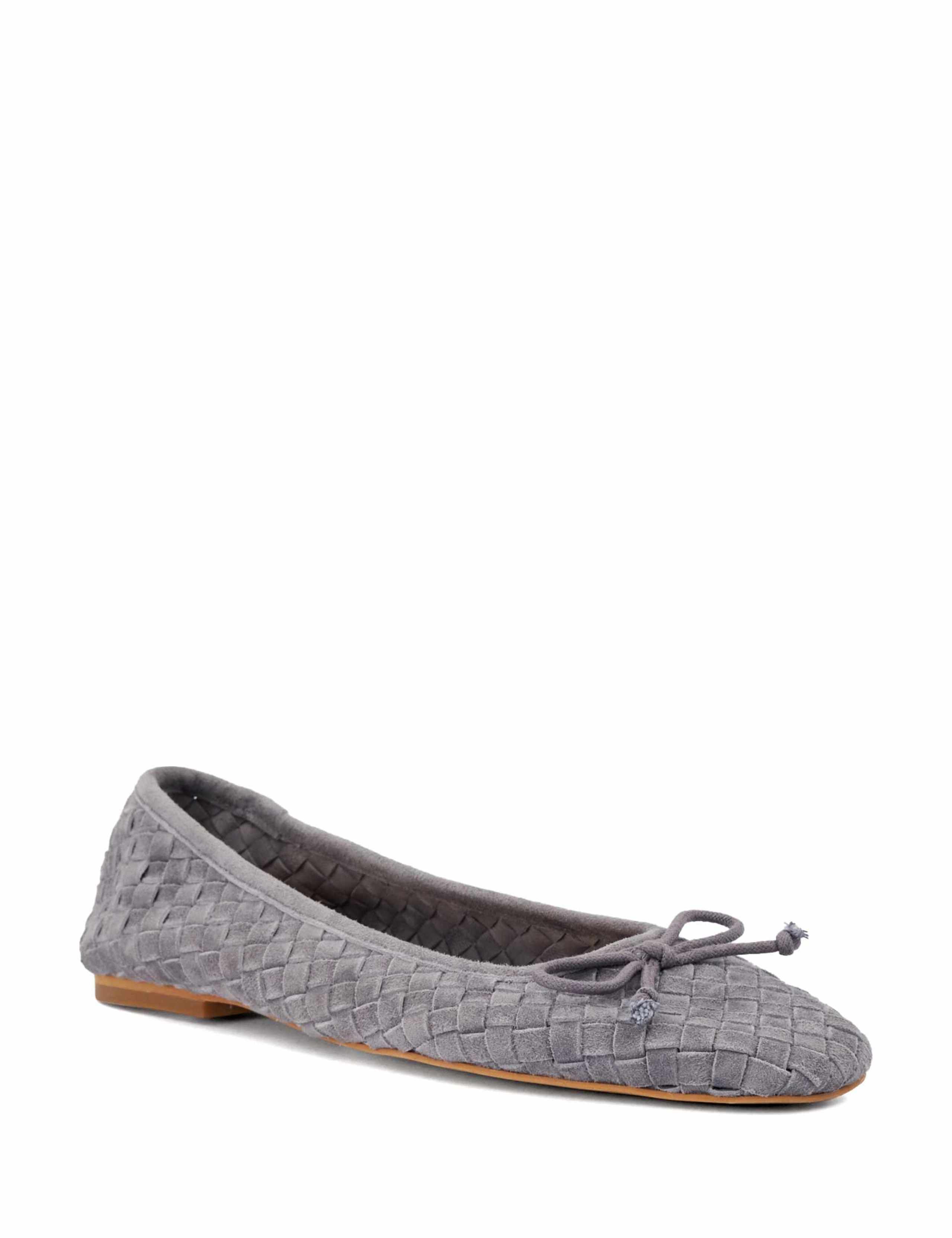 Leather Woven Slip On Flat Ballet Pumps 4 of 5