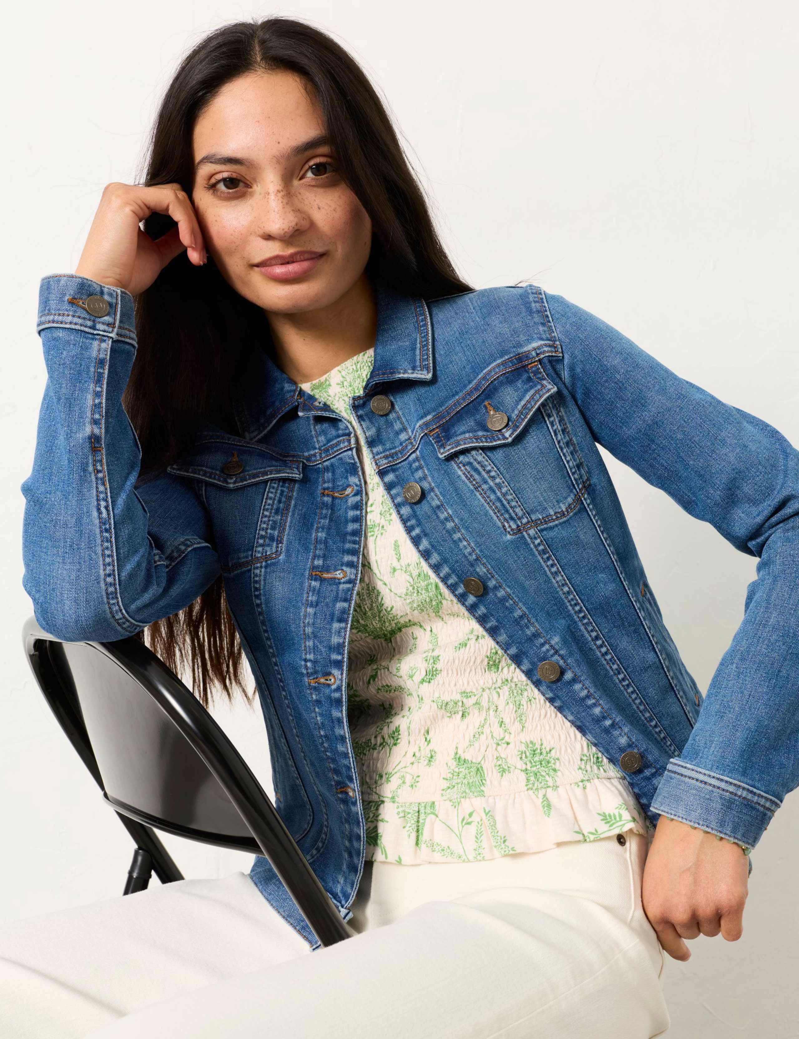 Denim Cropped Jacket 4 of 5