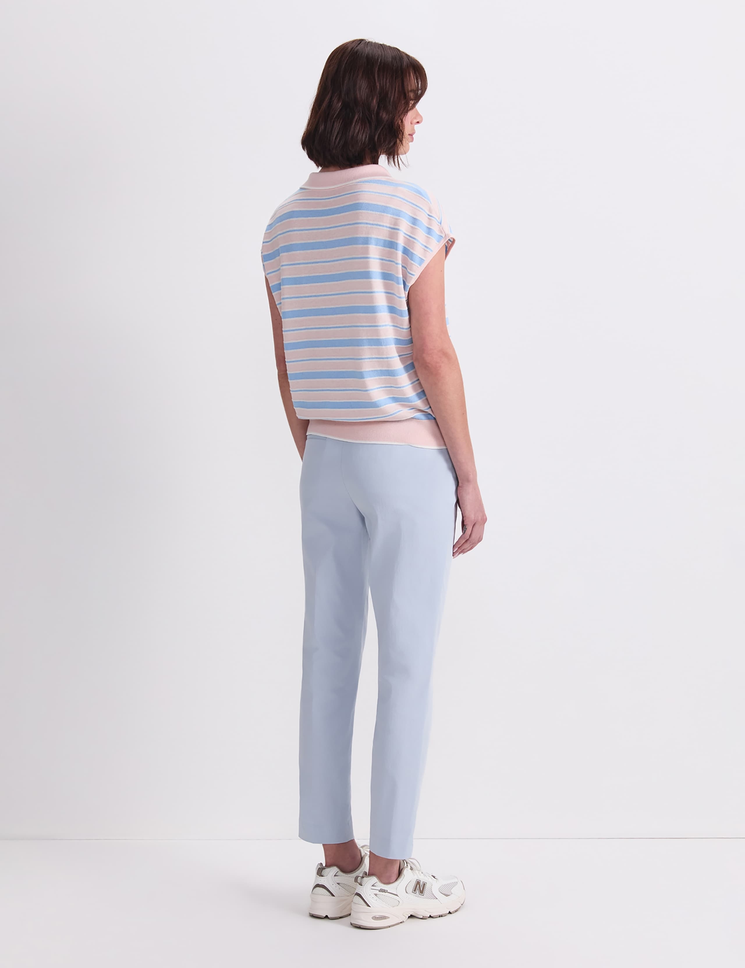 Silk Rich Knitted Striped Polo Shirt 3 of 6