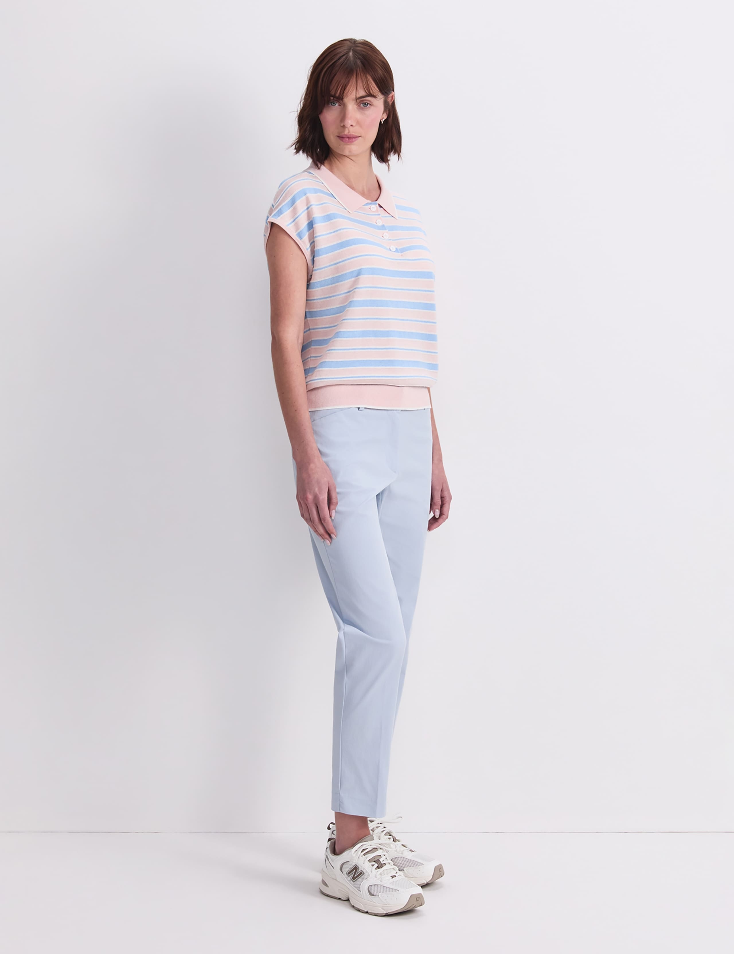 Silk Rich Knitted Striped Polo Shirt 4 of 6