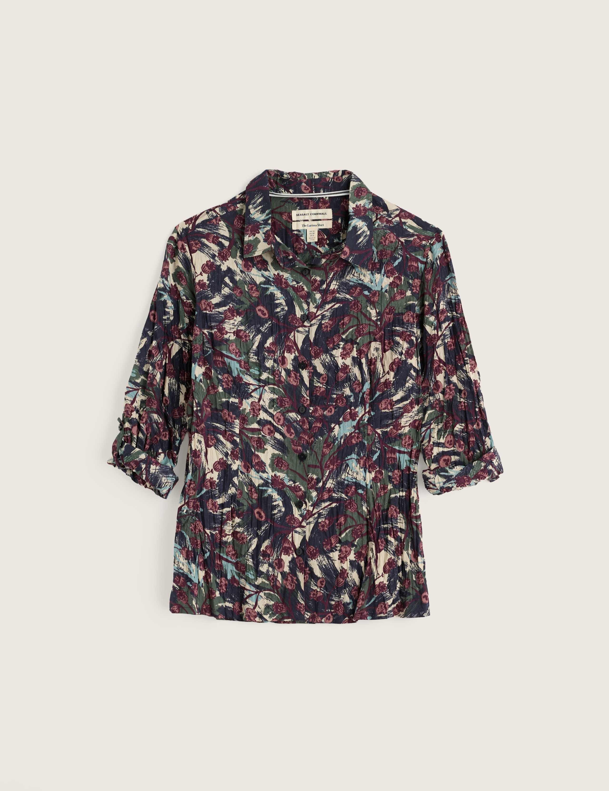 Pure Cotton Floral Crinkle Shirt 2 of 6