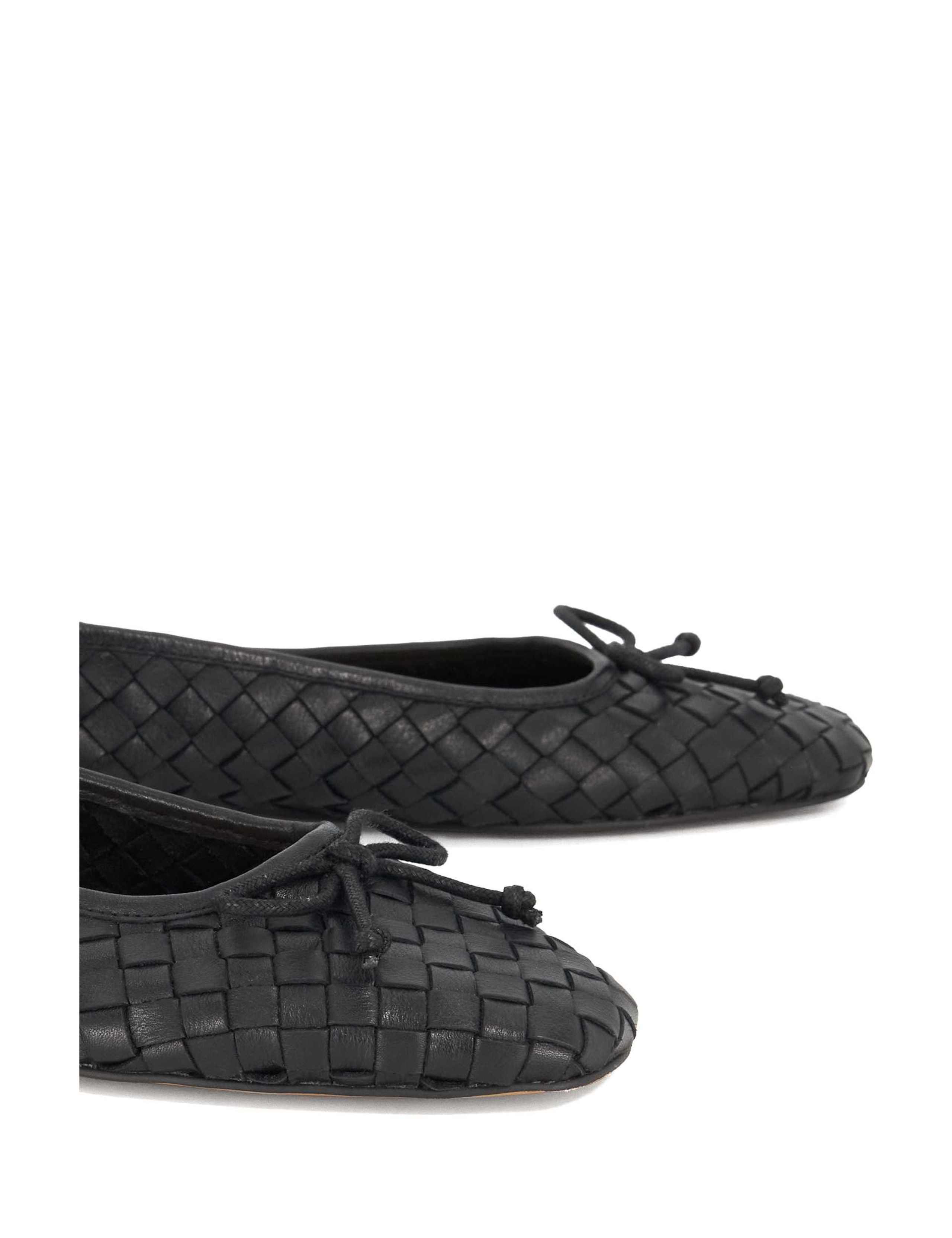 Leather Woven Slip On Flat Ballet Pumps 5 of 5