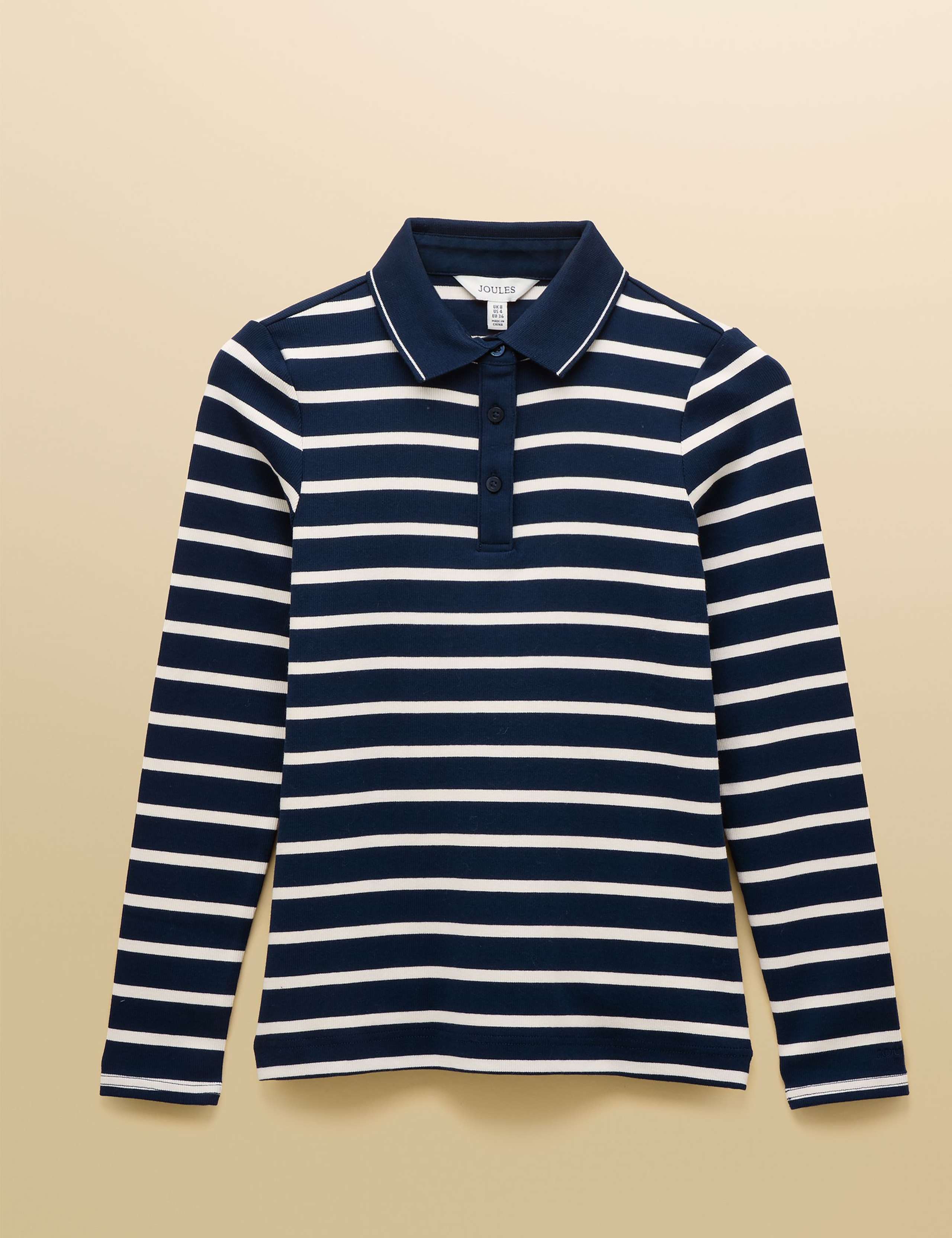 Cotton Rich Ribbed Striped Polo Top 7 of 7
