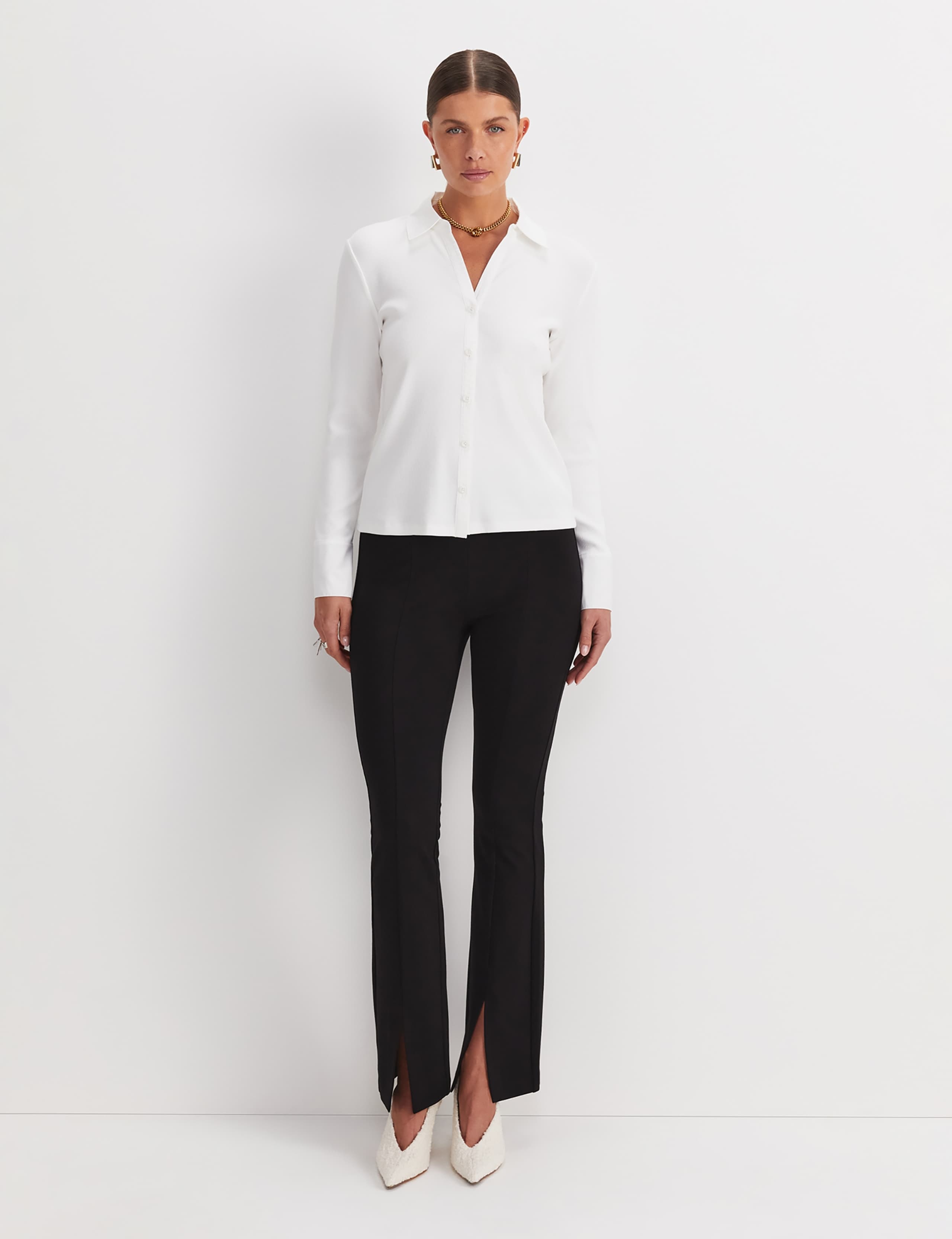Cotton Rich Ribbed Collared Shirt 2 of 8