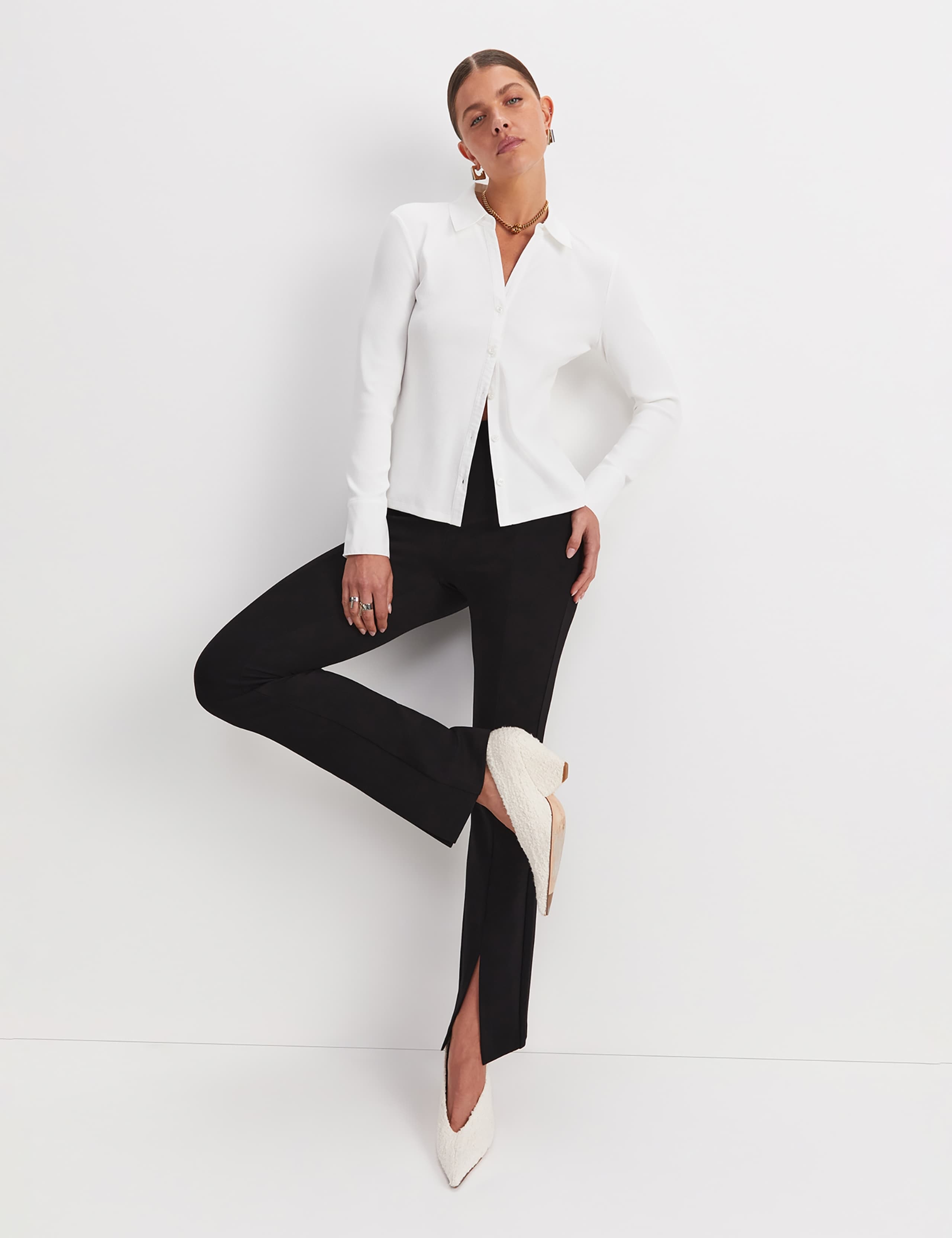Cotton Rich Ribbed Collared Shirt 5 of 8