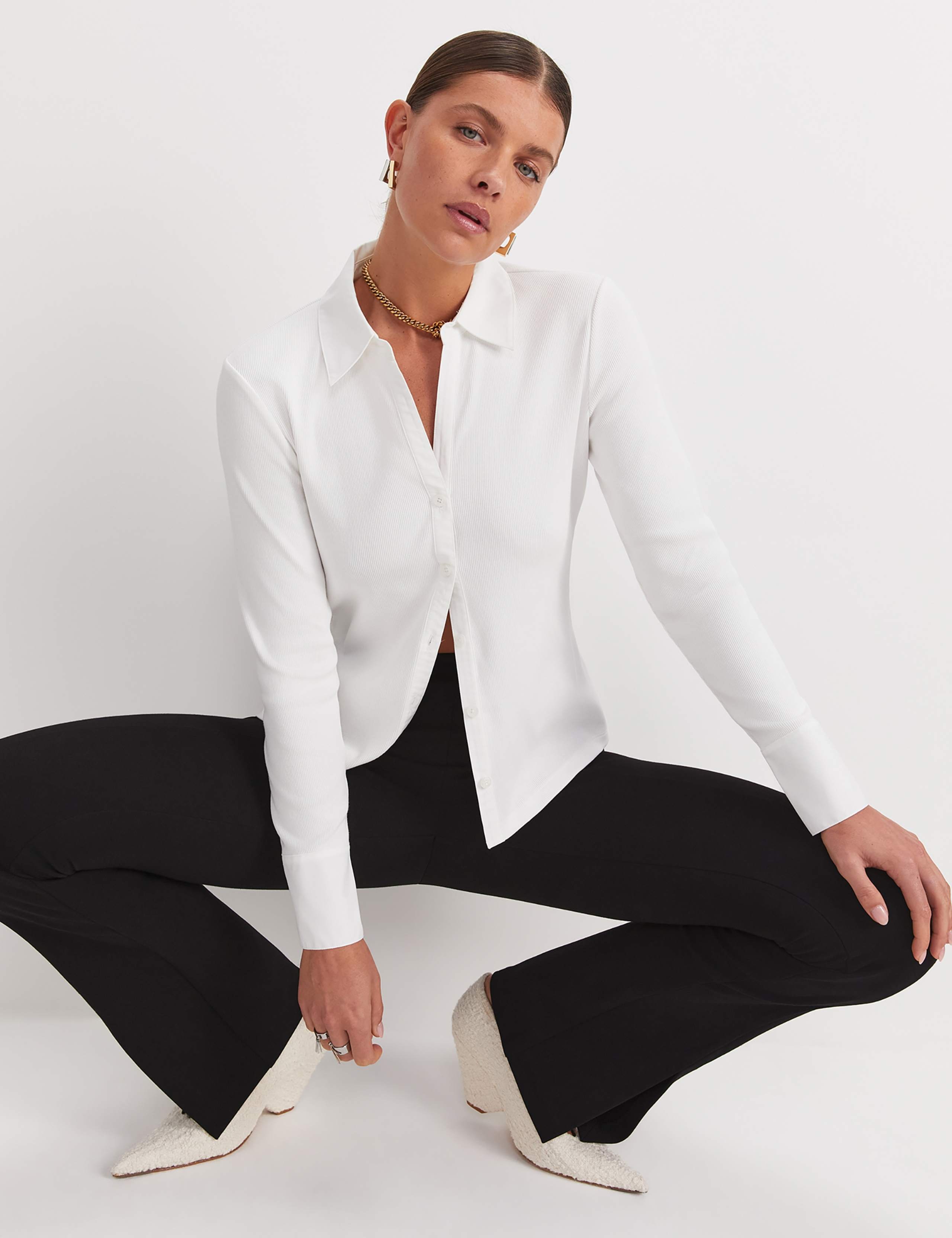 Cotton Rich Ribbed Collared Shirt 6 of 8