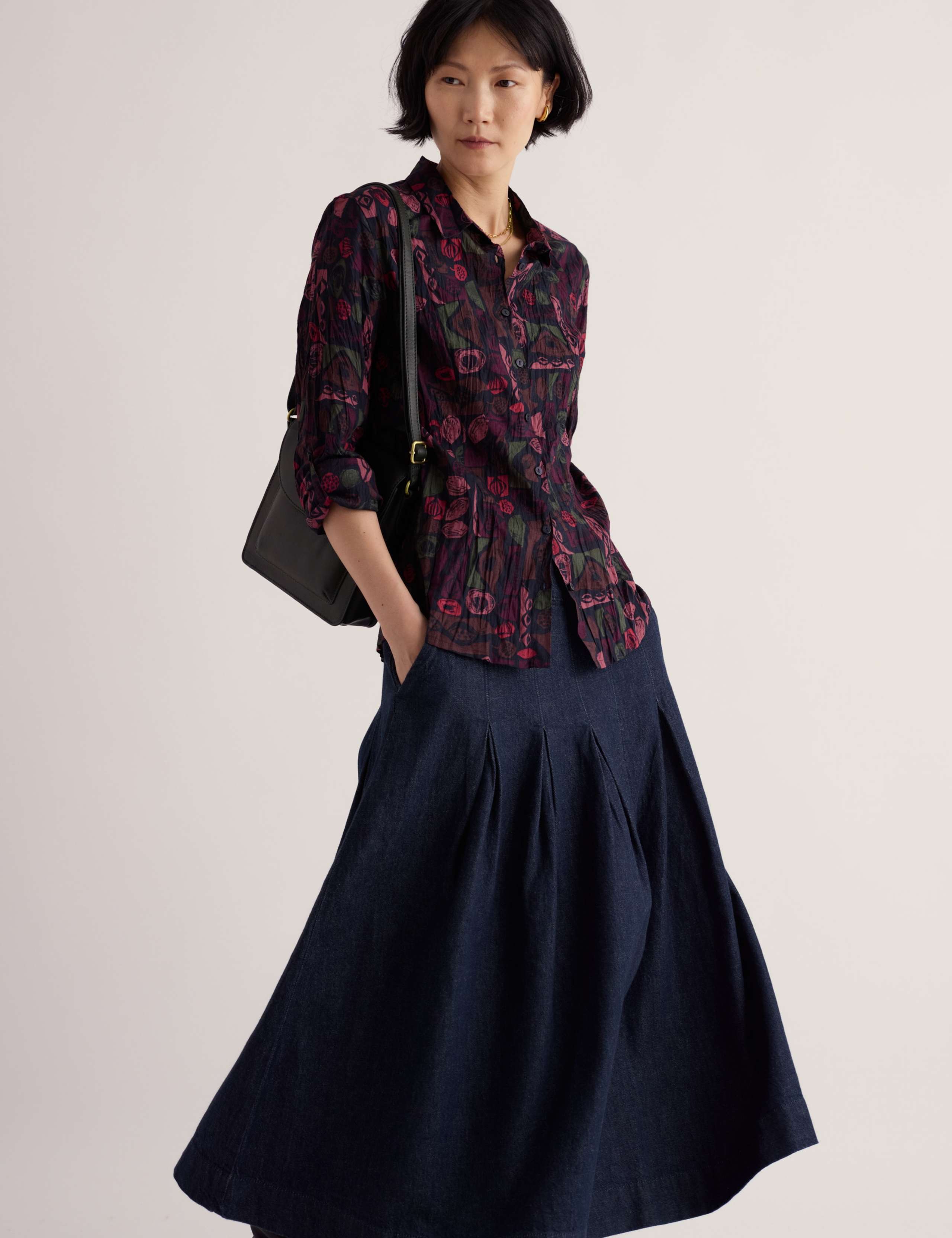 Pure Cotton Floral Crinkle Shirt 1 of 6