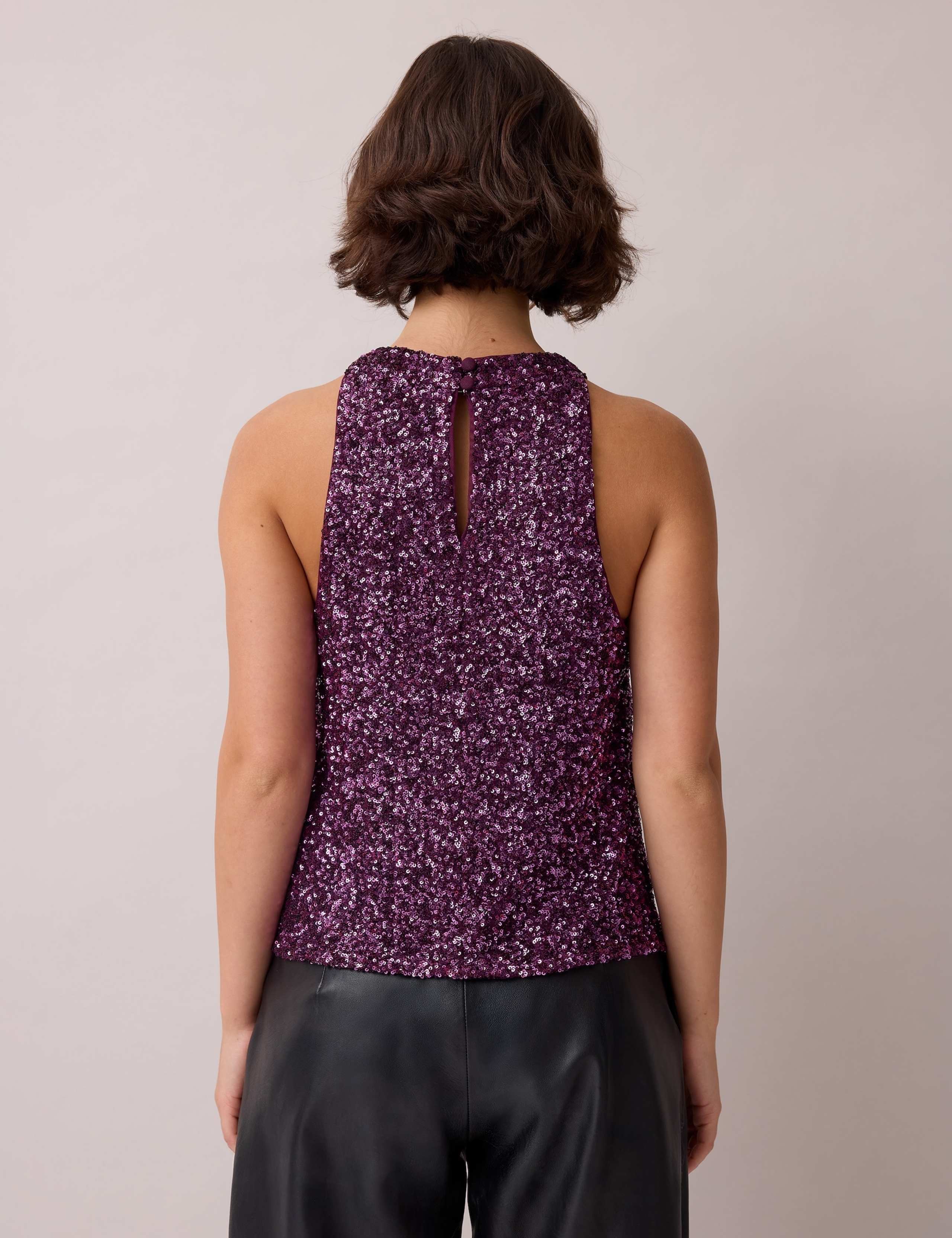 Sequin High Neck Halter Top 3 of 4