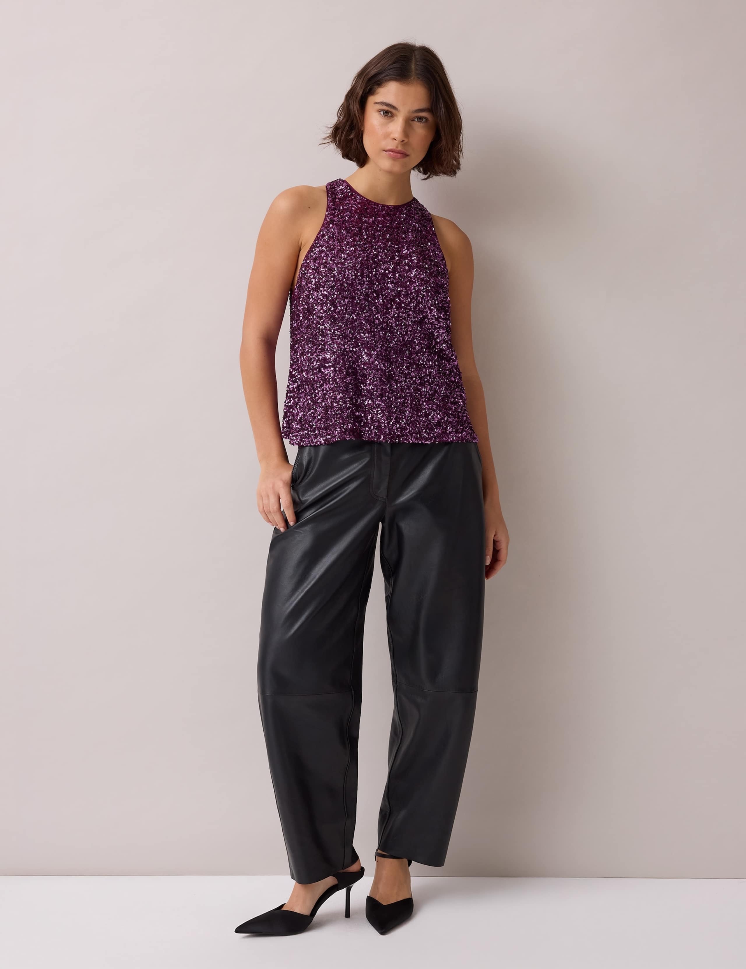 Sequin High Neck Halter Top 4 of 4