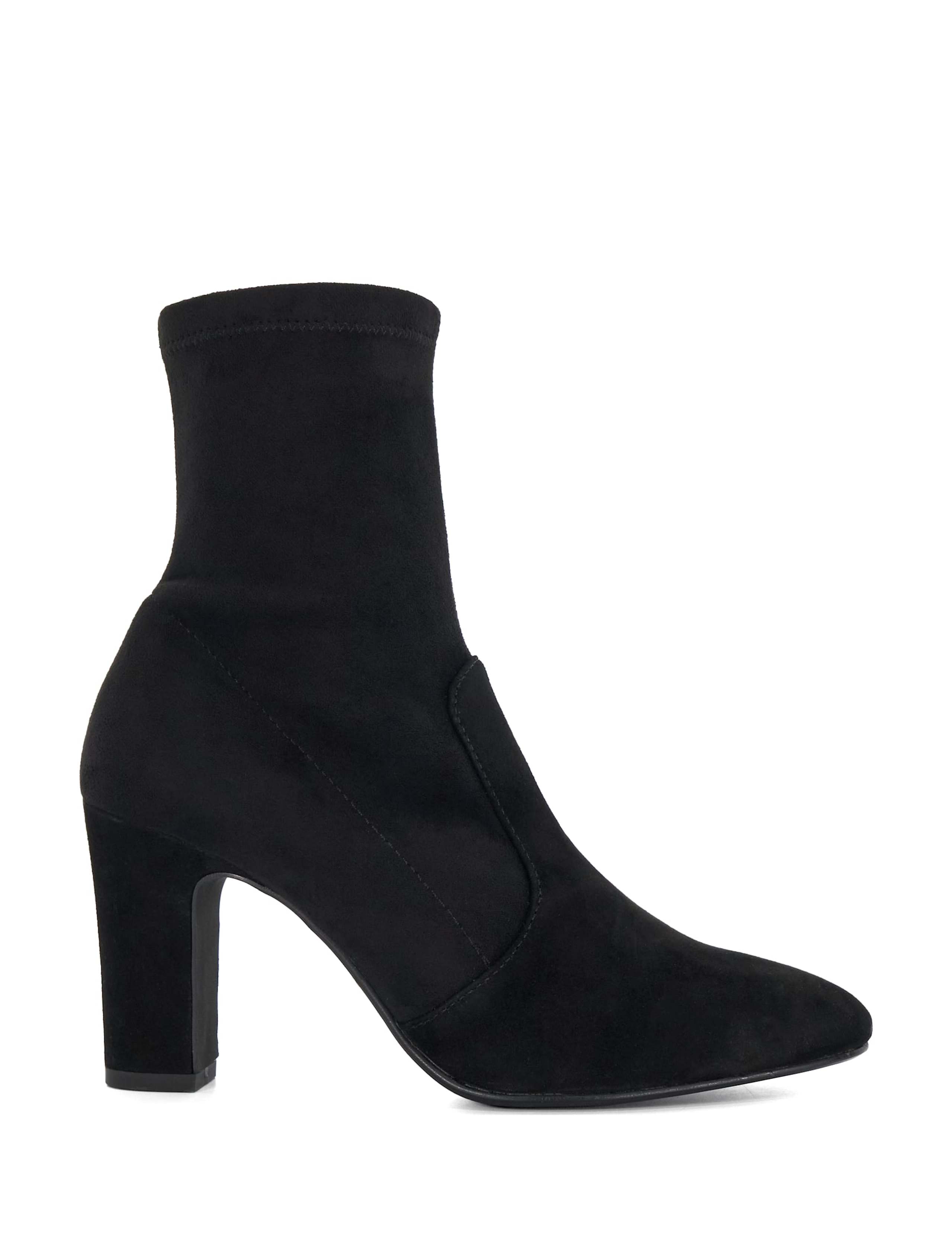 Suede Block Heel Sock Boots 1 of 6