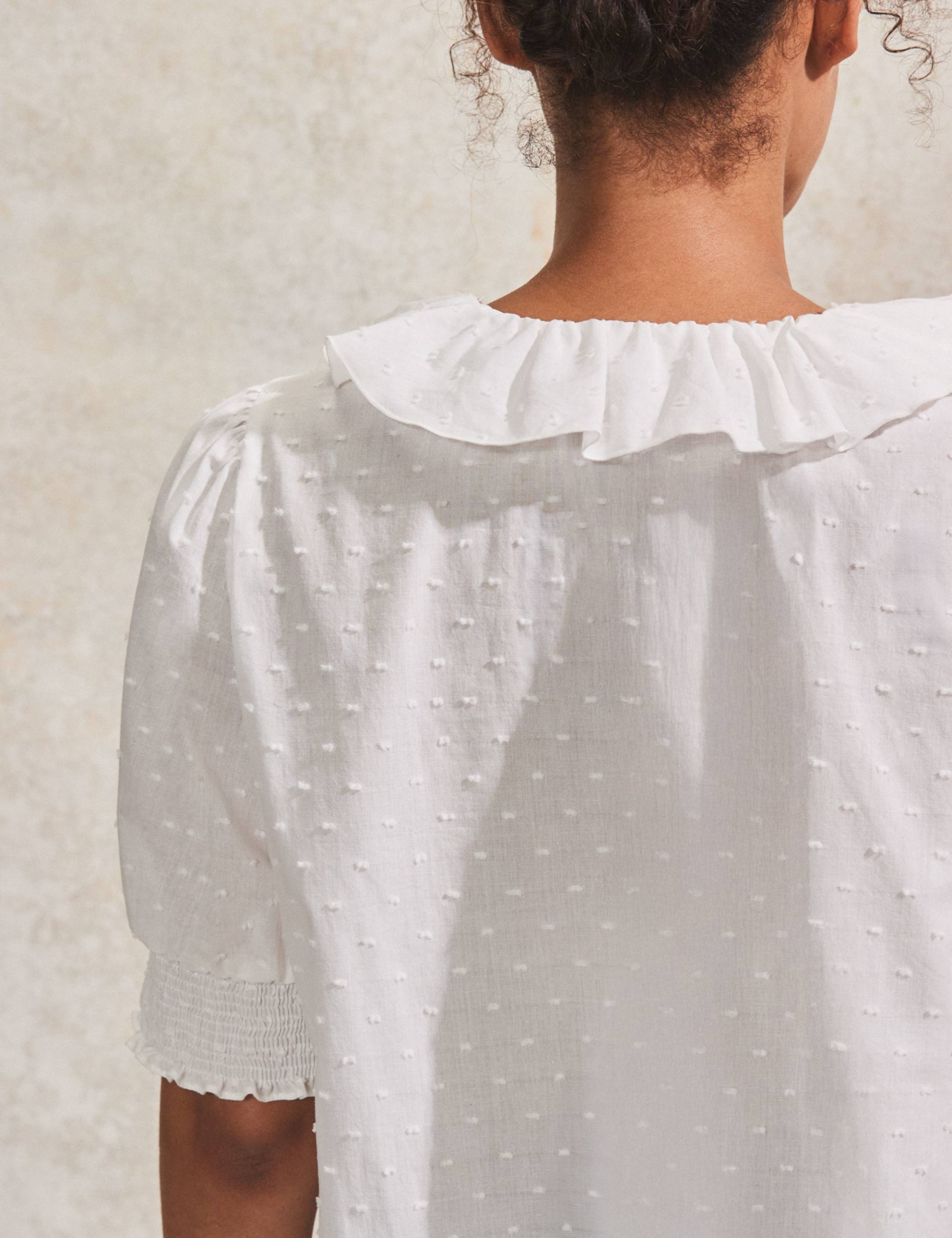 Pure Cotton Embroidered V-Neck Blouse 5 of 5