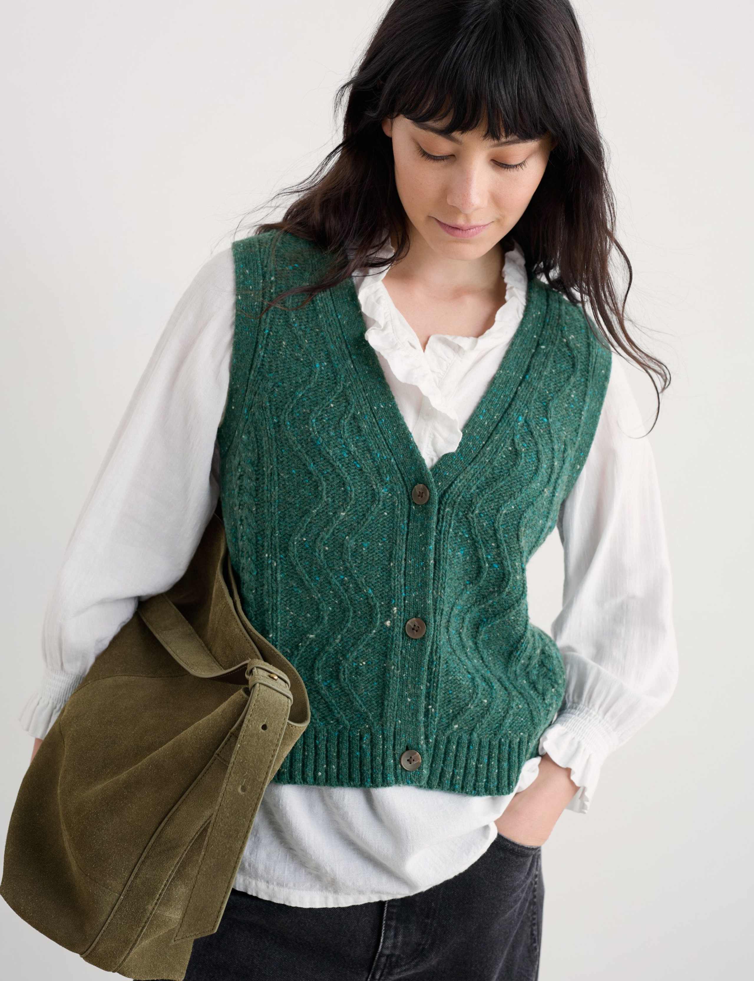 Wool Rich V-Neck Knitted Vest 4 of 5