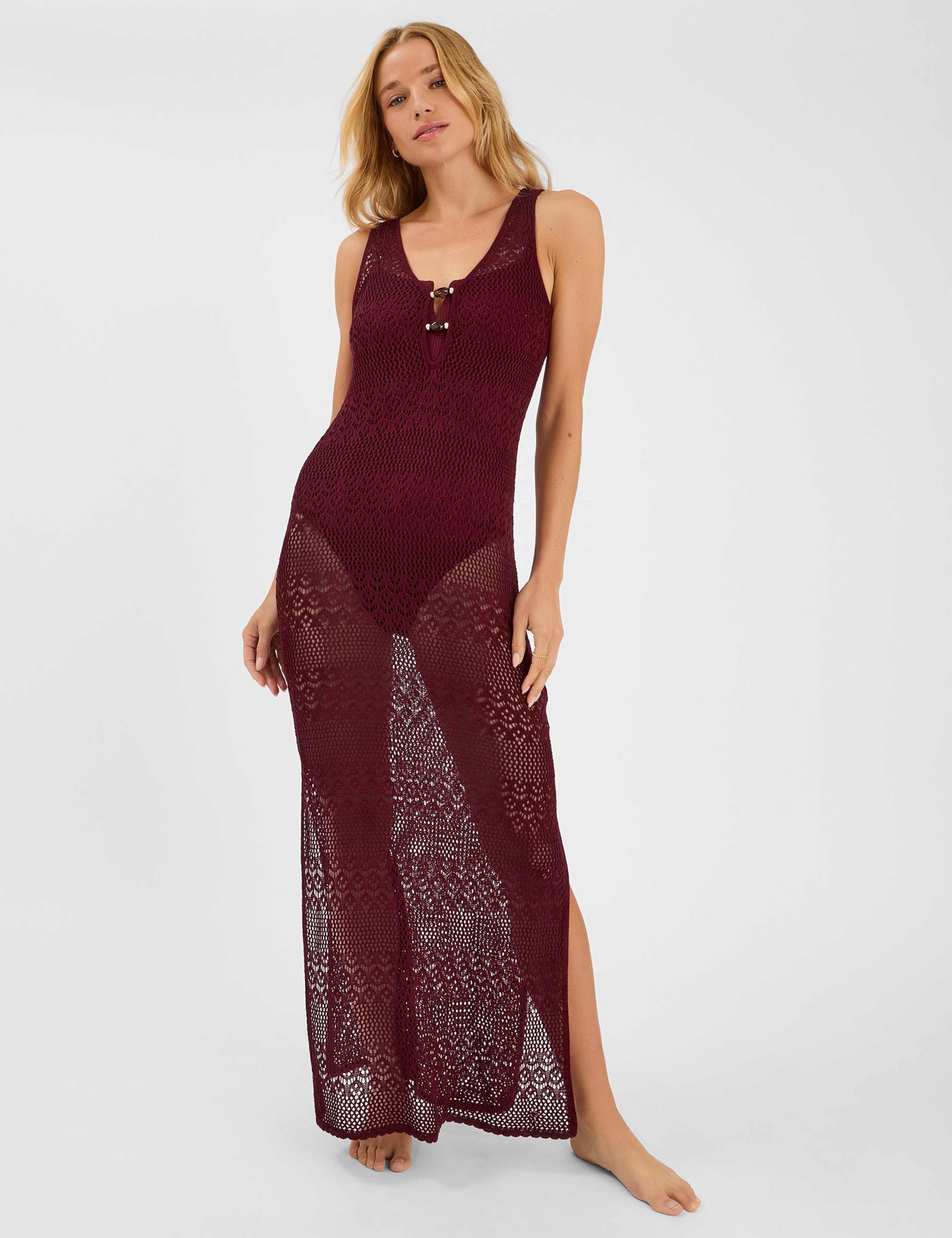 Knitted Textured Maxi Beach Dress 1 of 4