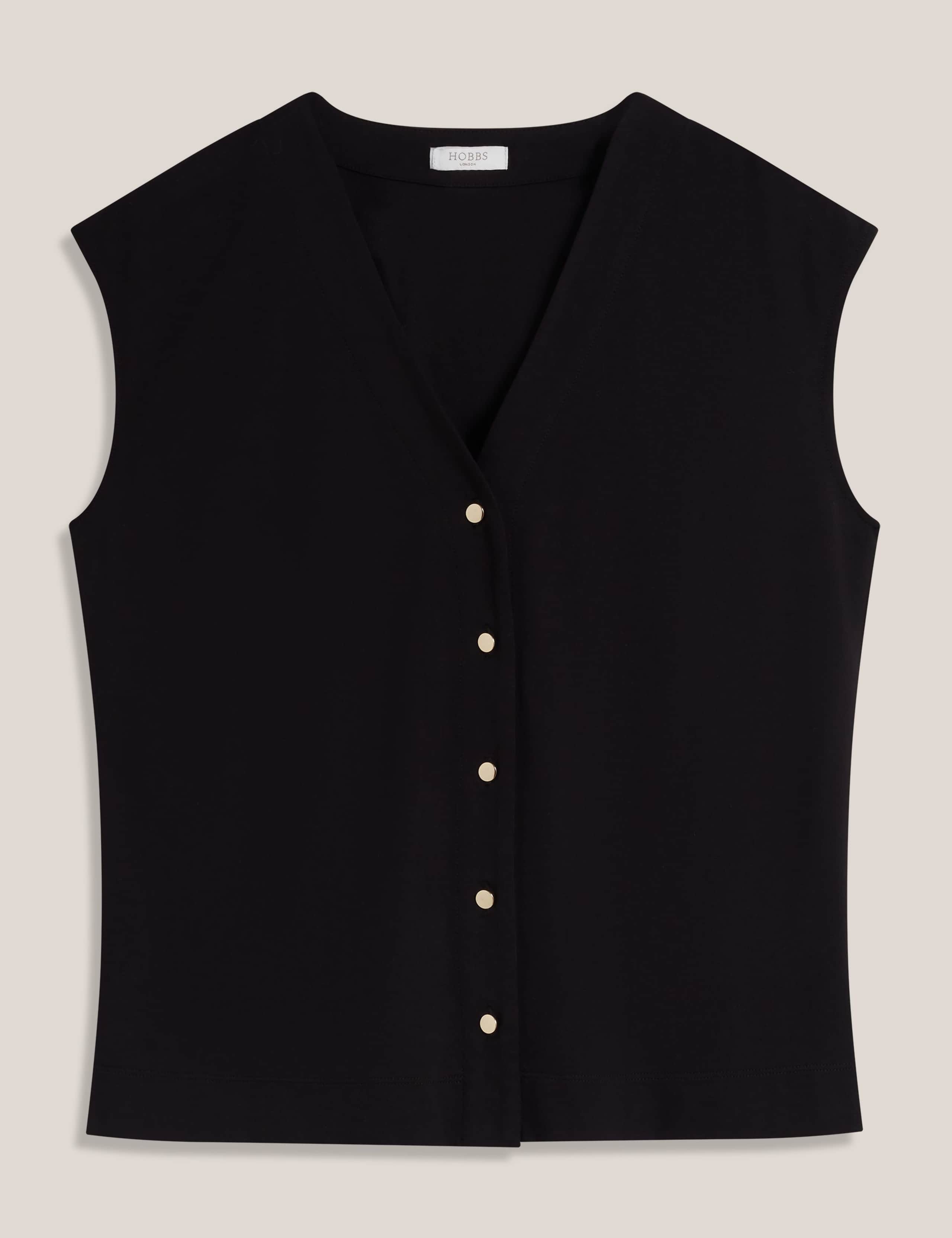 V-Neck Button Detail Top 2 of 5