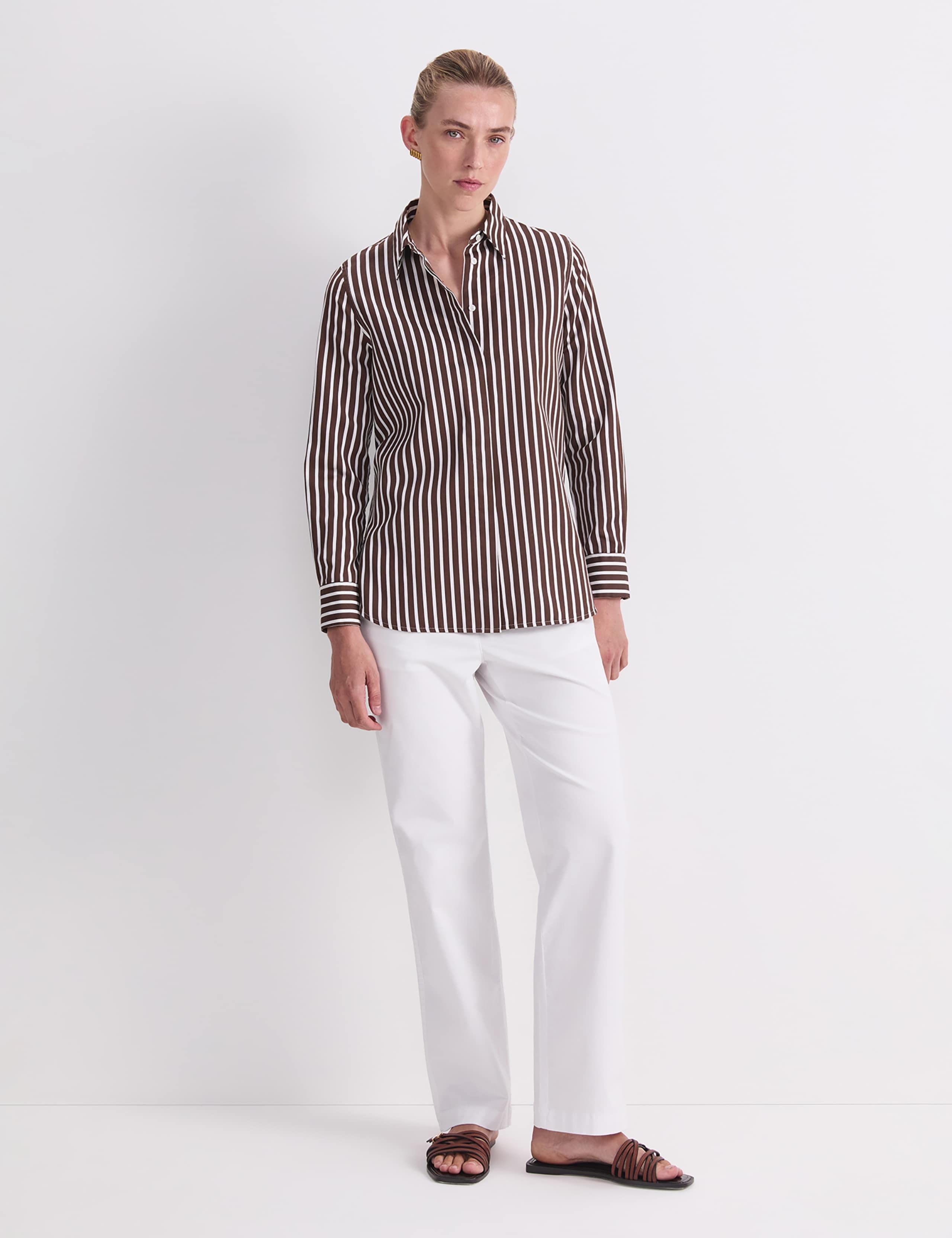 Cotton Rich Striped Shirt with Silk 2 of 6